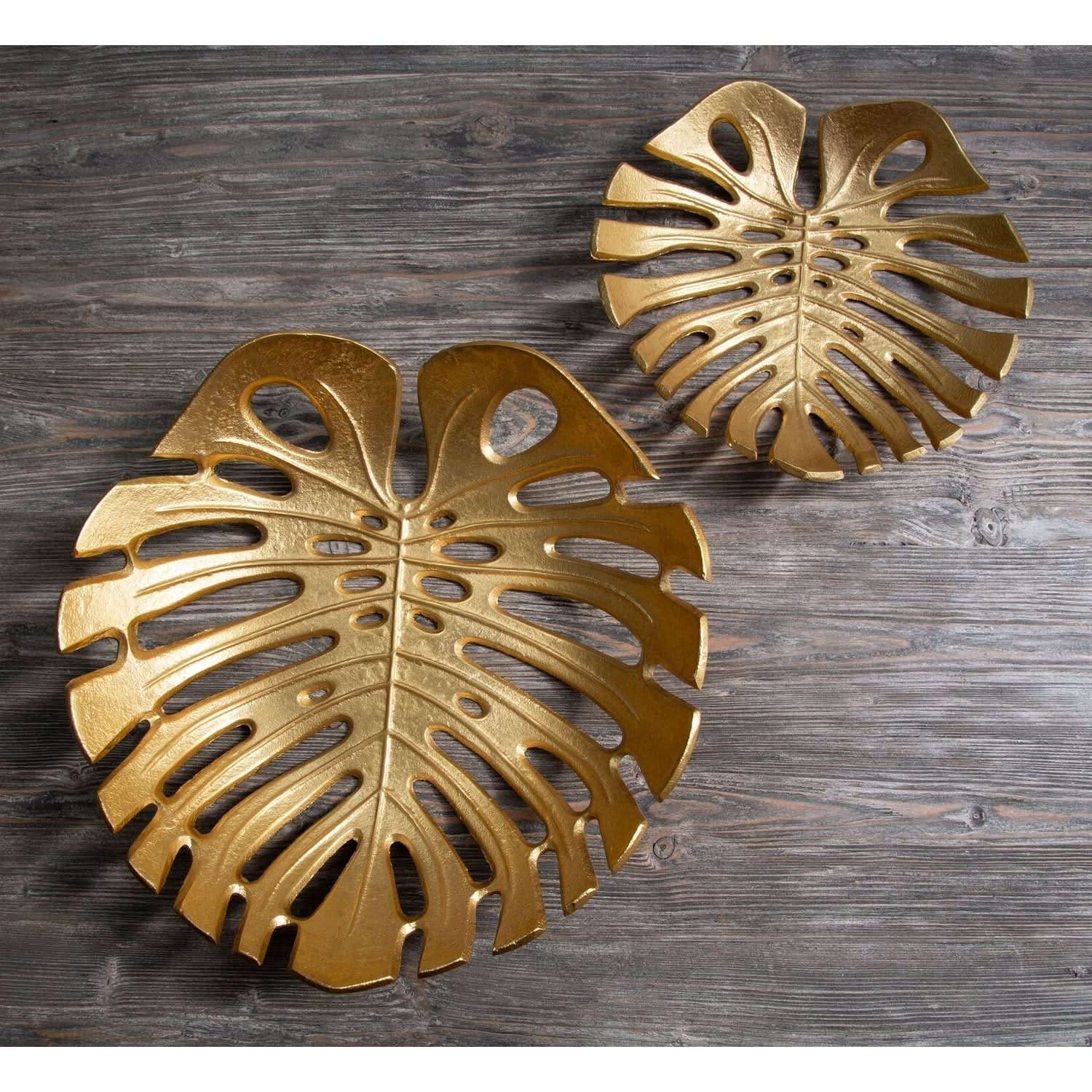 Prato Monstera Large Gold Finish Leaf Dish   Nicholas John Interiors