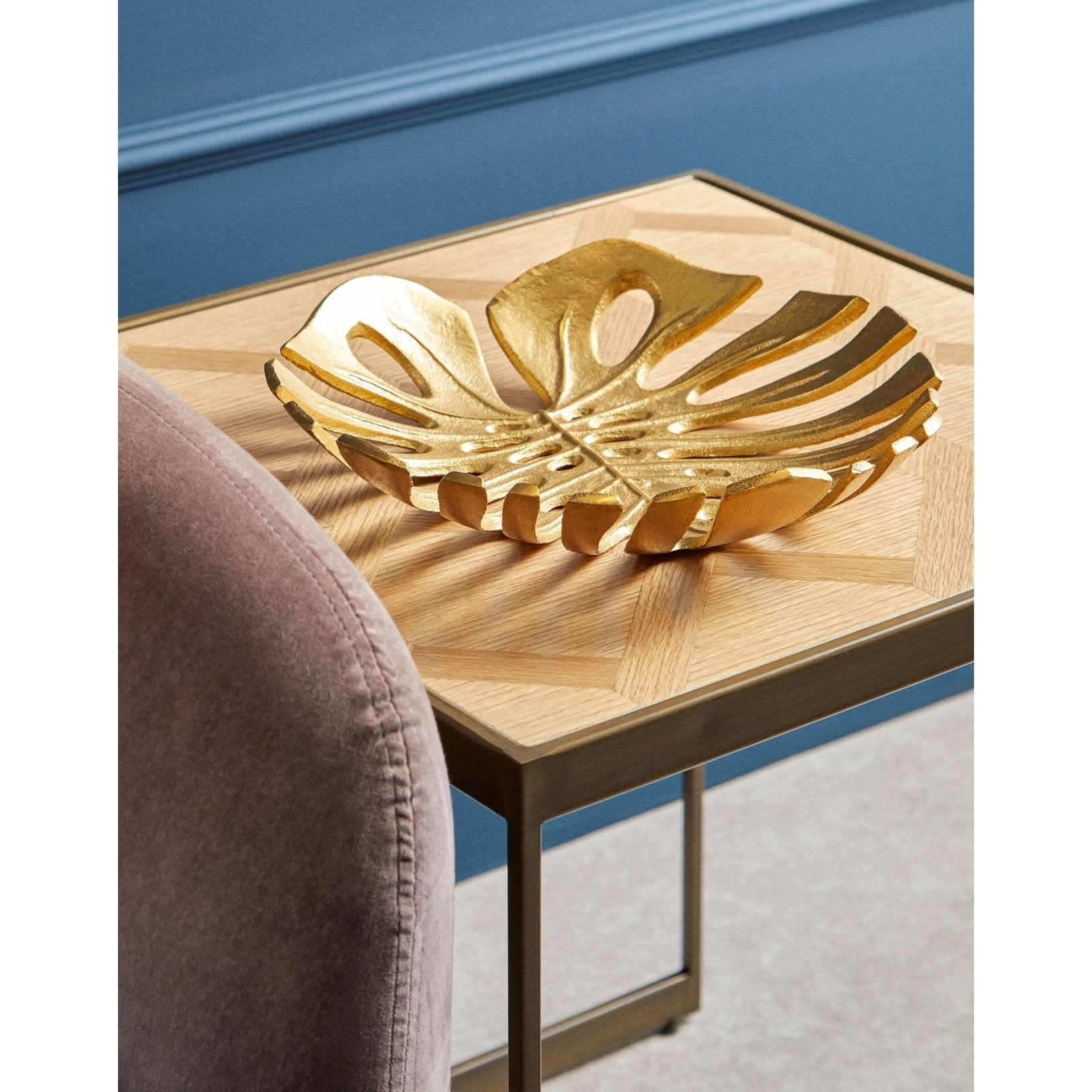 Prato Monstera Large Gold Finish Leaf Dish   Nicholas John Interiors