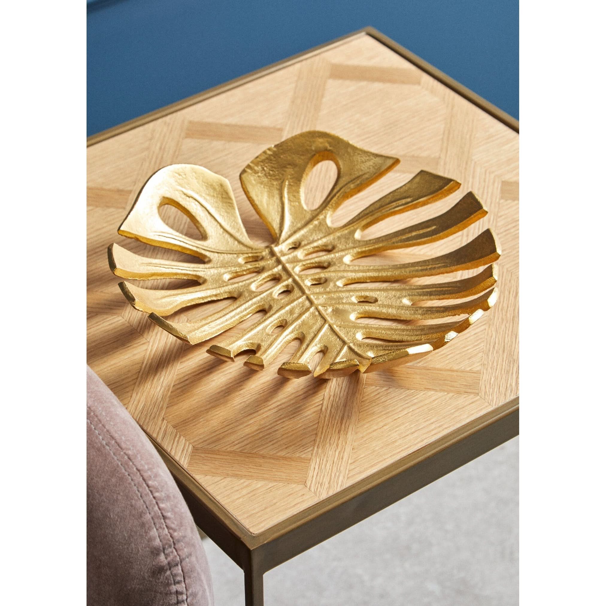 Prato Monstera Large Gold Finish Leaf Dish   Nicholas John Interiors