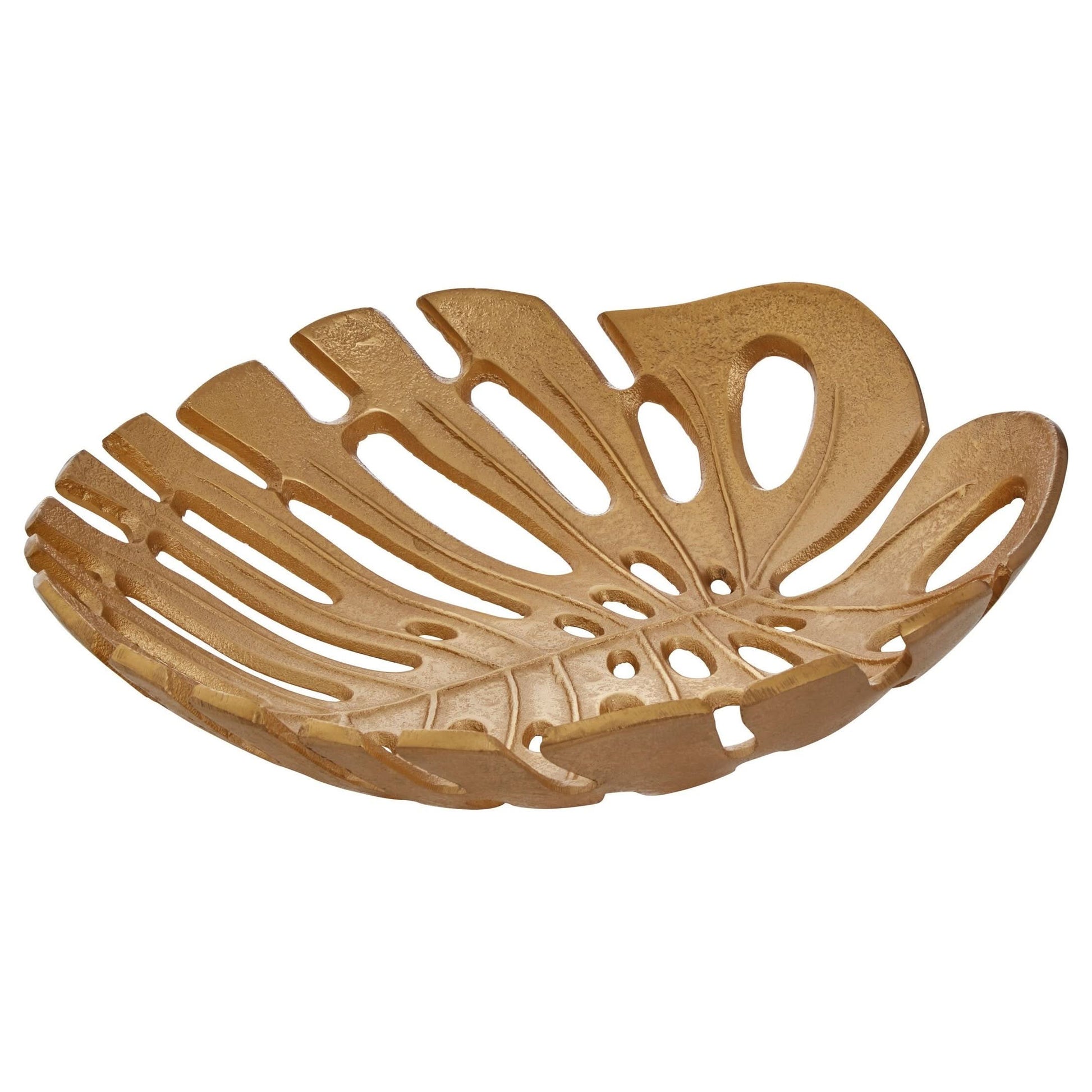Prato Monstera Large Gold Finish Leaf Dish   Nicholas John Interiors