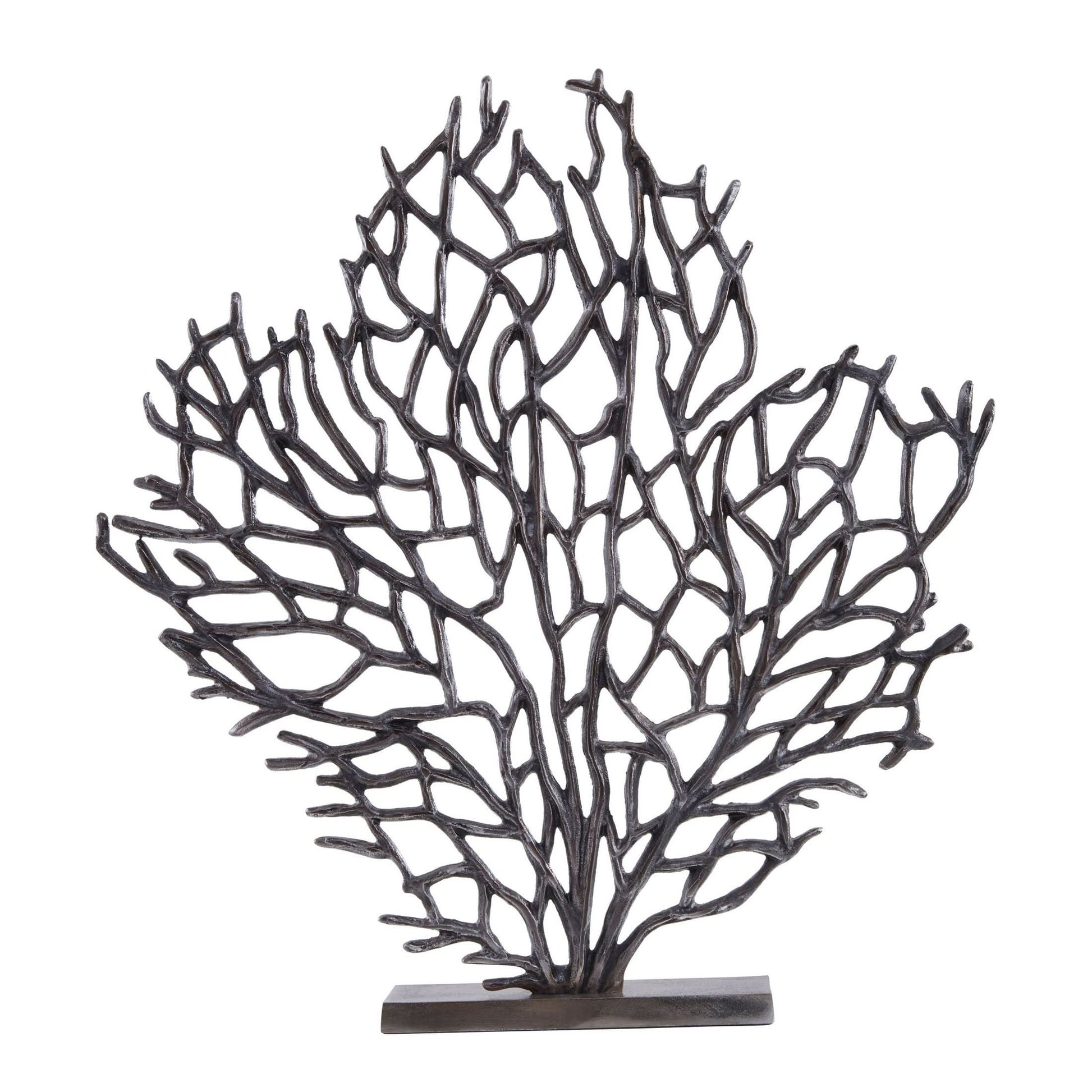 Prato Large Black Nickel Finish Coral Sculpture   Nicholas John Interiors