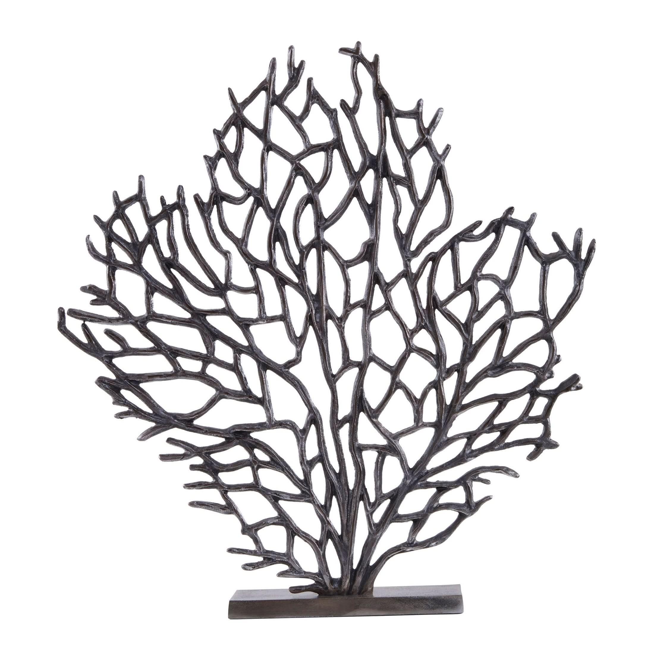 Prato Large Black Nickel Finish Coral Sculpture   Nicholas John Interiors