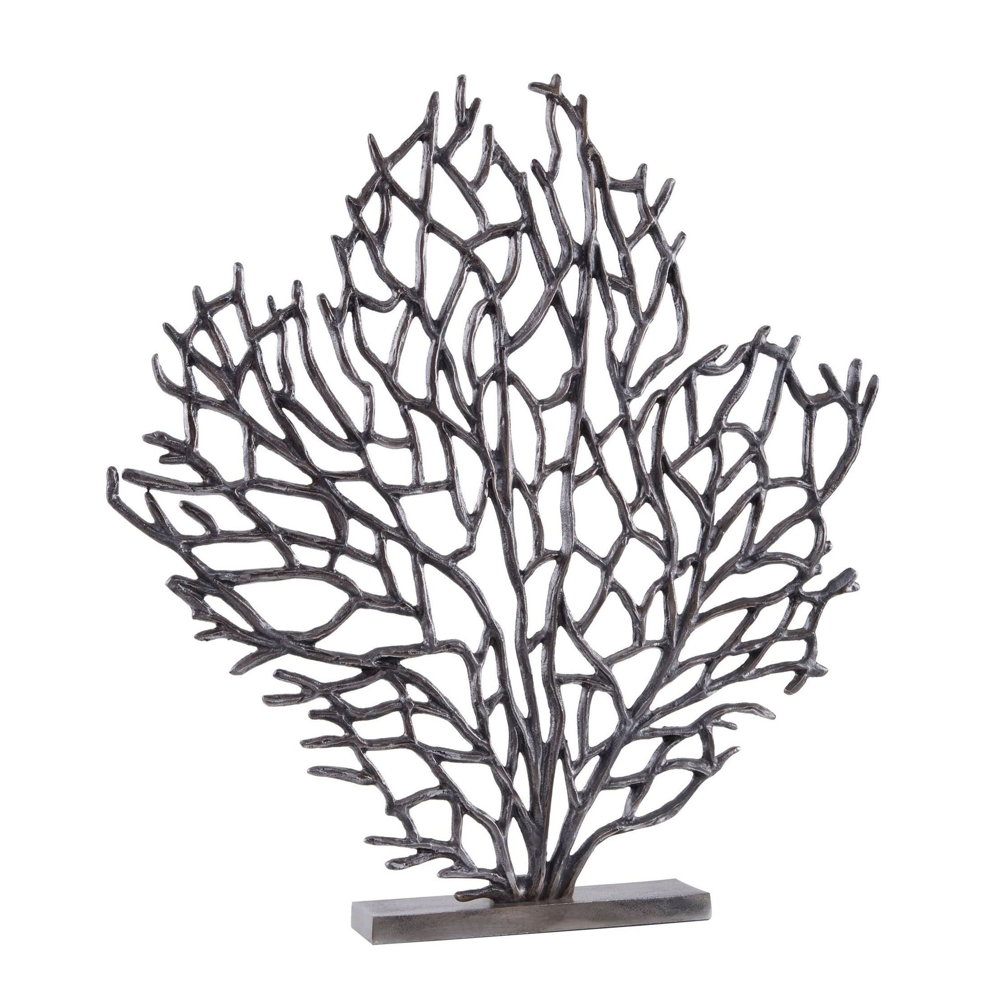 Prato Large Black Nickel Finish Coral Sculpture   Nicholas John Interiors