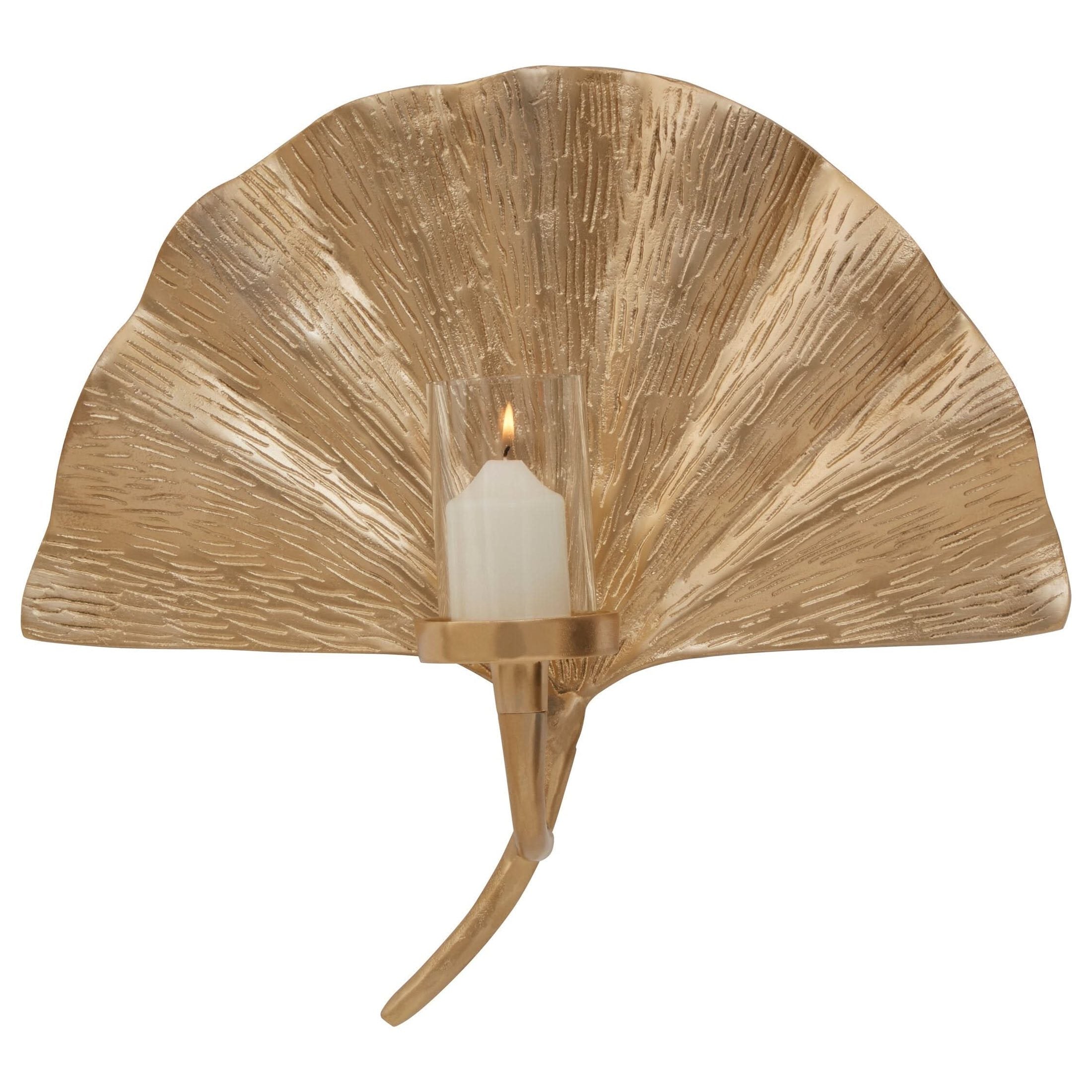 Prato Ginkgo Medium Wall Sconce Candle Holder   Nicholas John Interiors