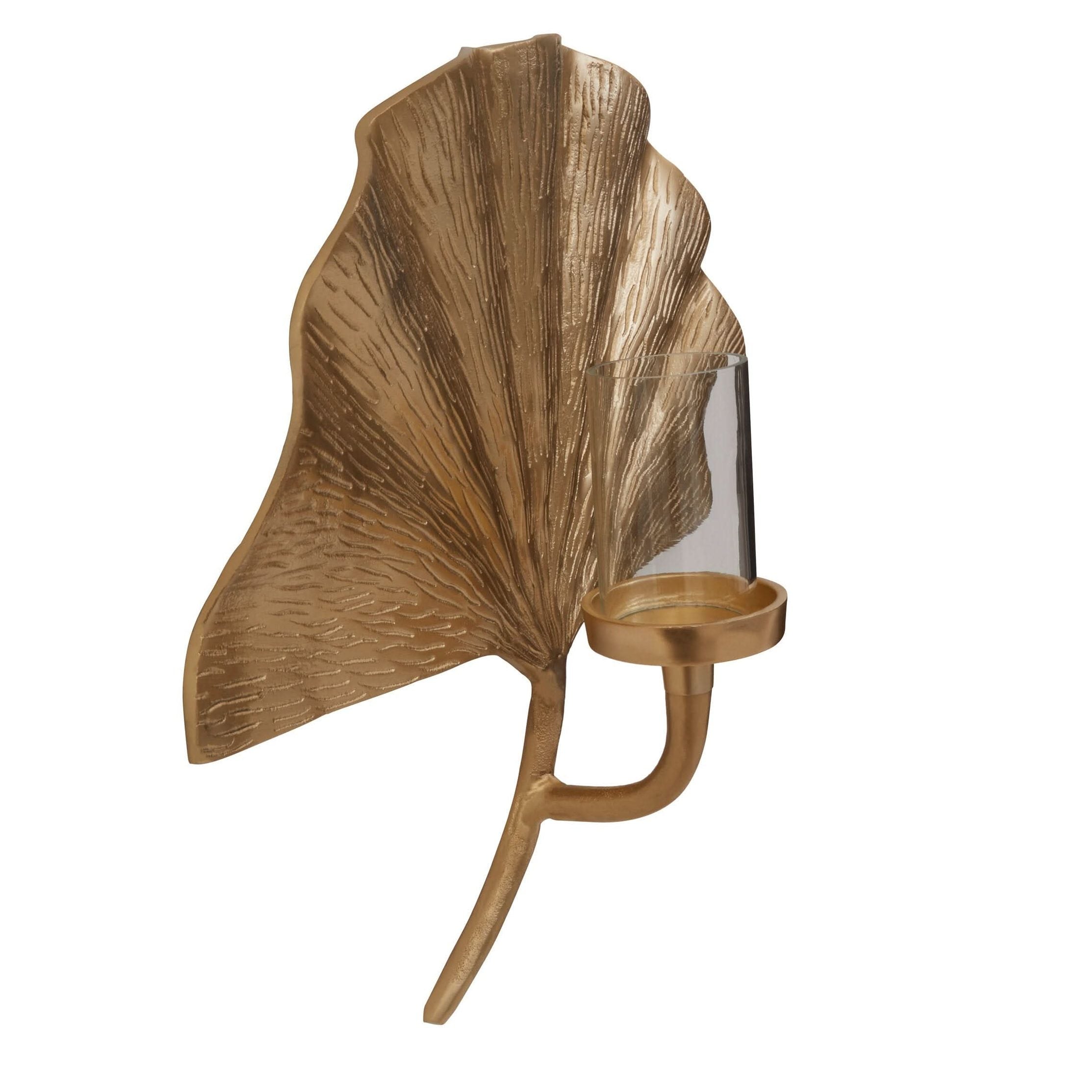 Prato Ginkgo Medium Wall Sconce Candle Holder   Nicholas John Interiors