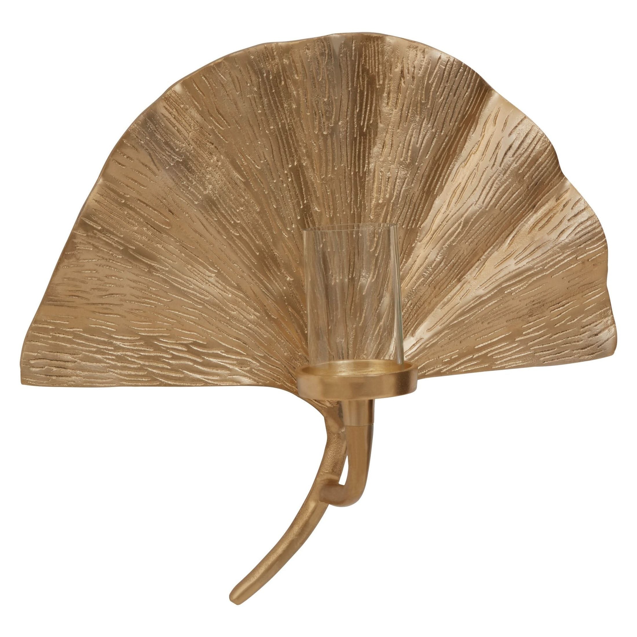 Prato Ginkgo Medium Wall Sconce Candle Holder   Nicholas John Interiors