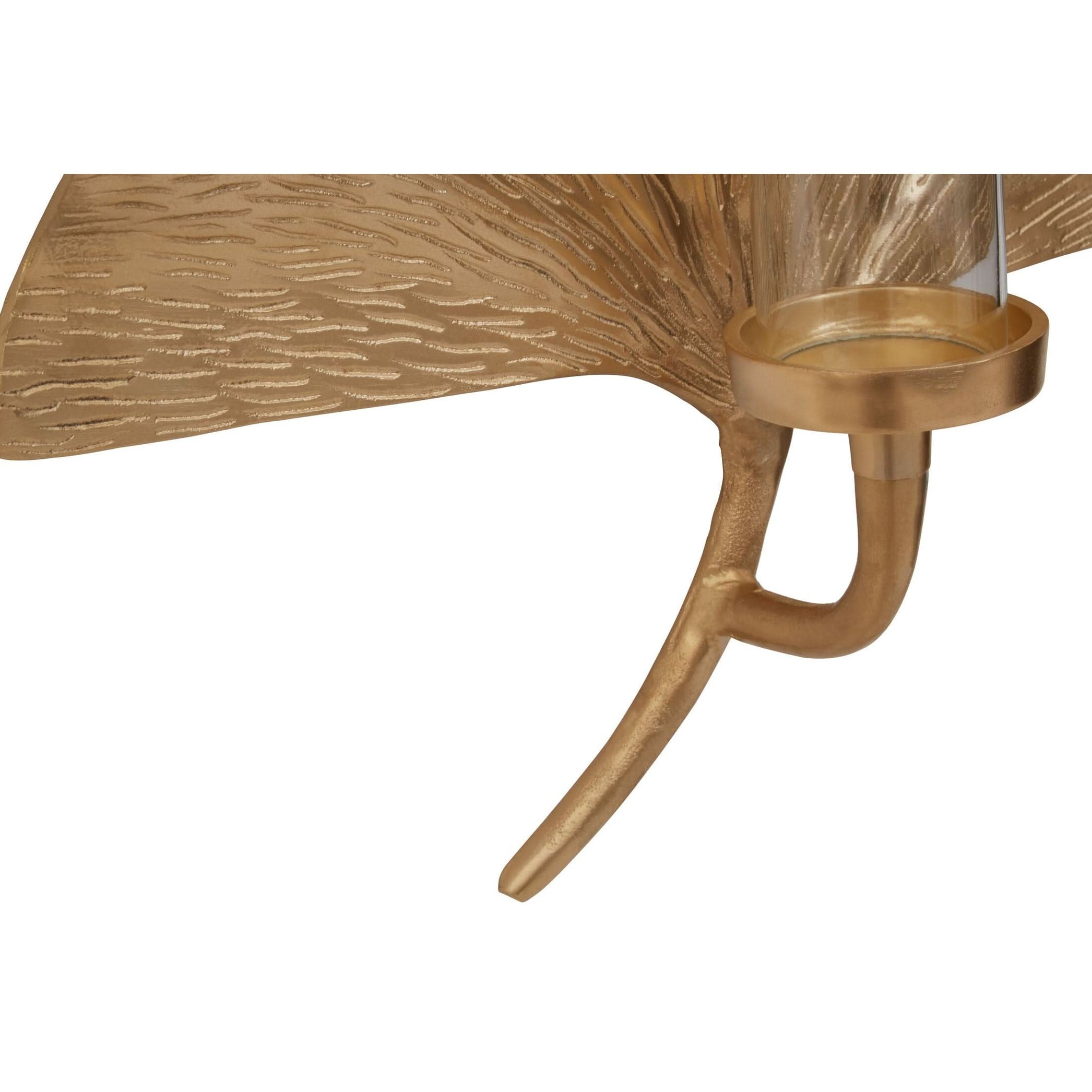 Prato Ginkgo Medium Wall Sconce Candle Holder   Nicholas John Interiors