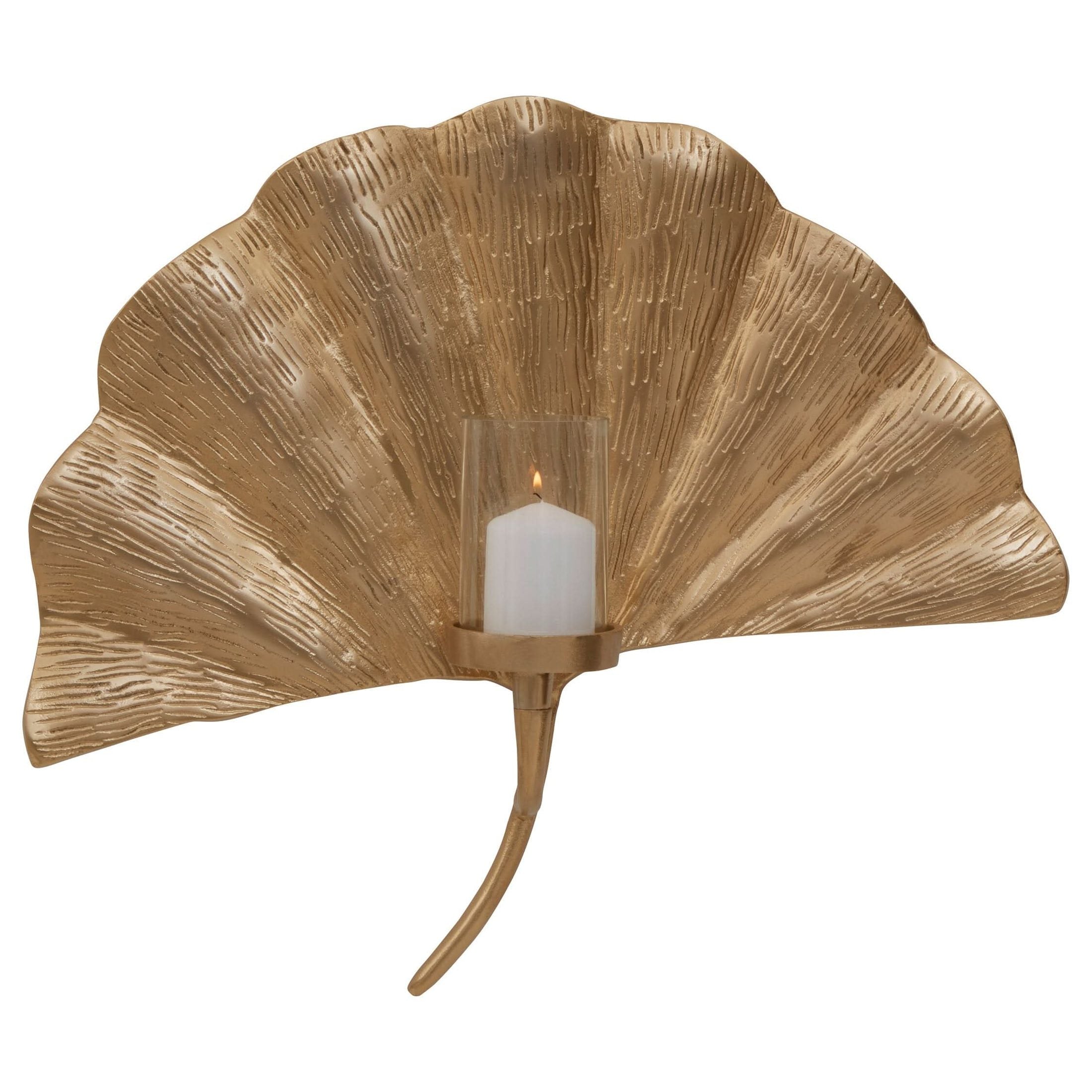 Prato Ginkgo Large Wall Sconce Candle Holder   Nicholas John Interiors