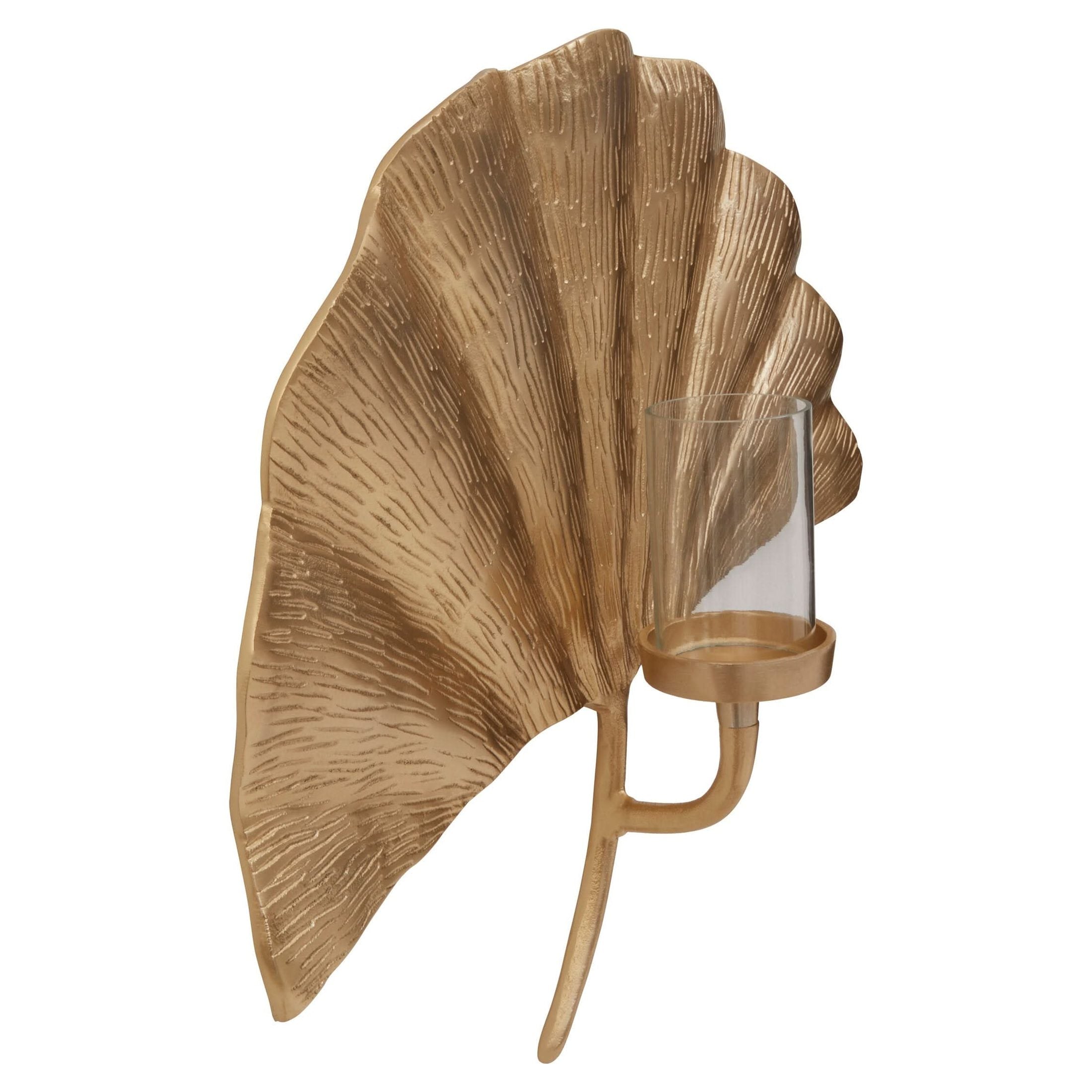 Prato Ginkgo Large Wall Sconce Candle Holder   Nicholas John Interiors