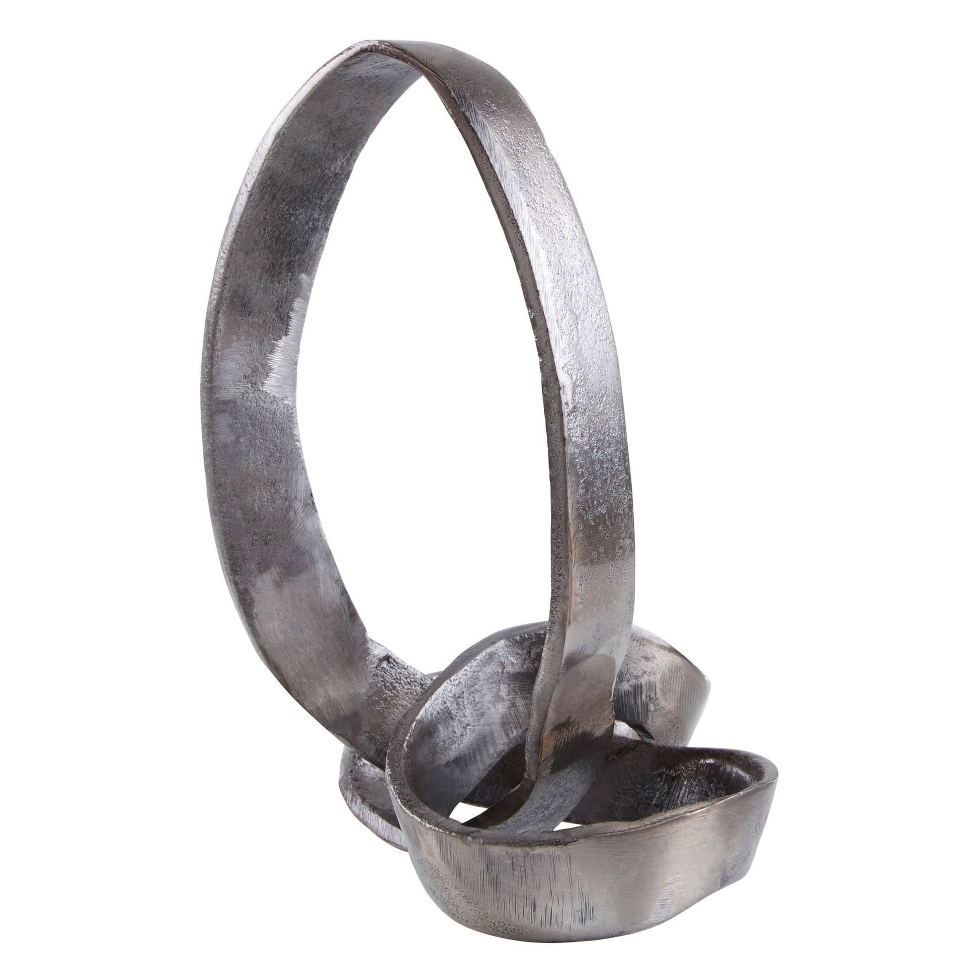 Prato Silver Nickel Finish Knot Sculpture   Nicholas John Interiors