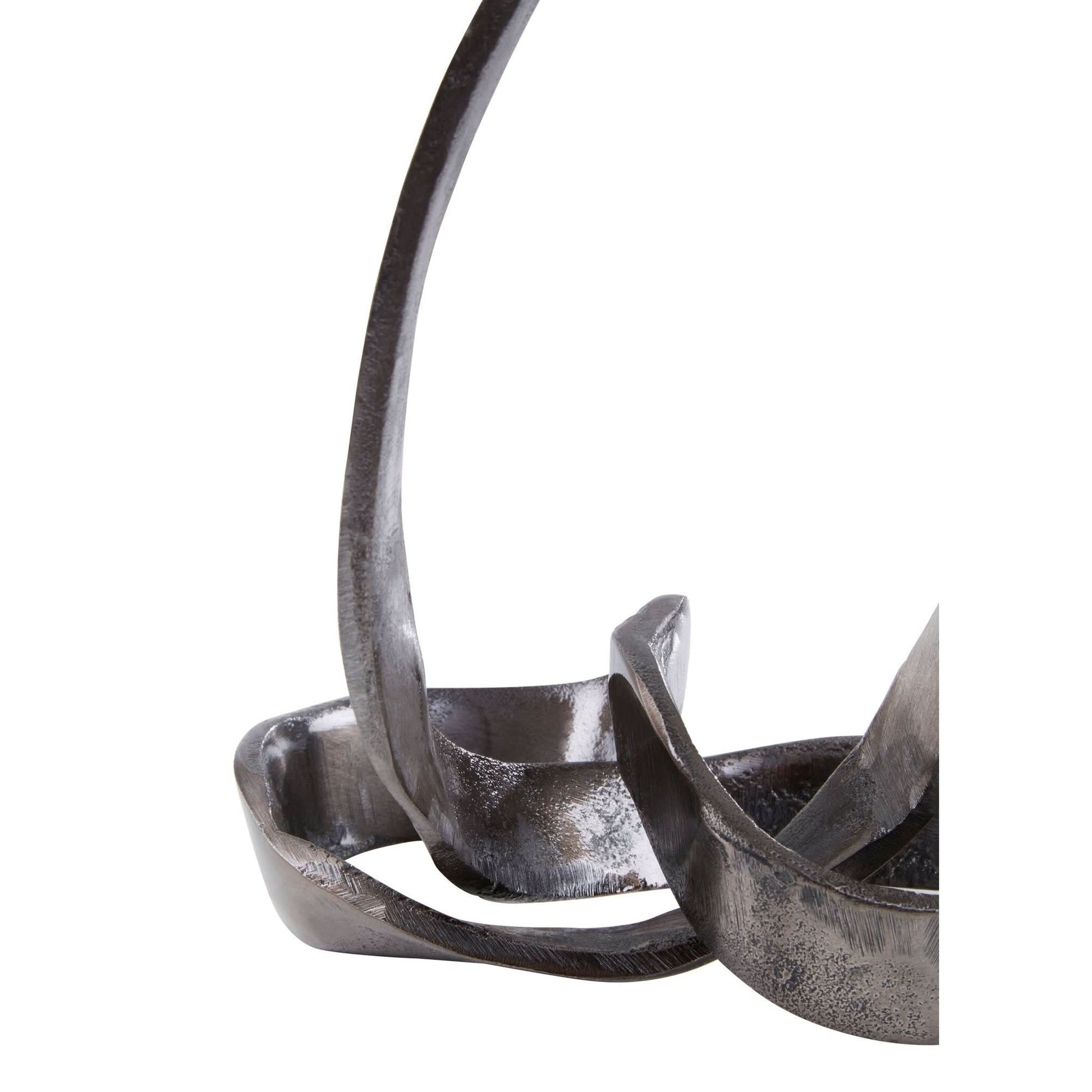 Prato Silver Nickel Finish Knot Sculpture   Nicholas John Interiors