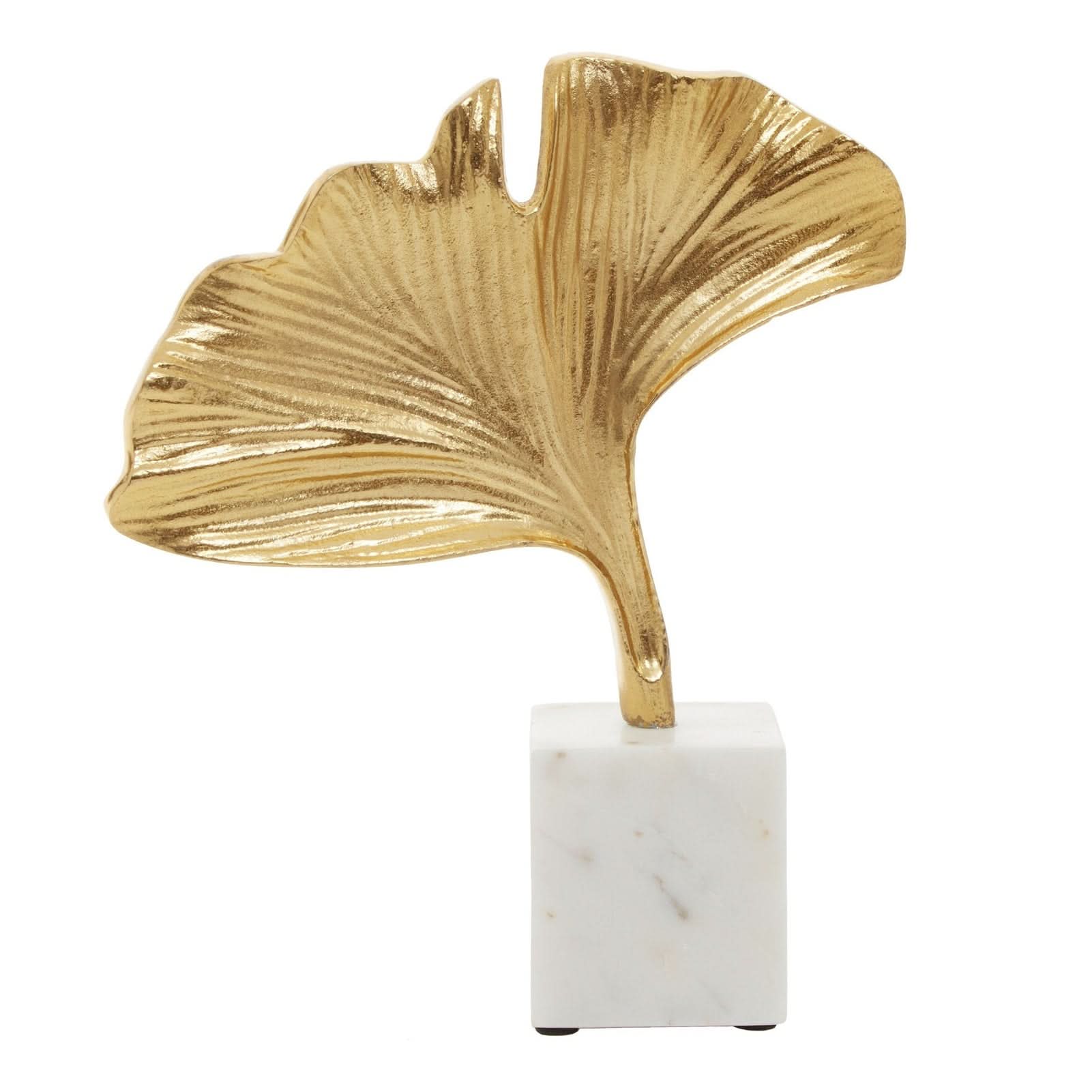 Mirano Gold Finish Ginkgo Sculpture   Nicholas John Interiors