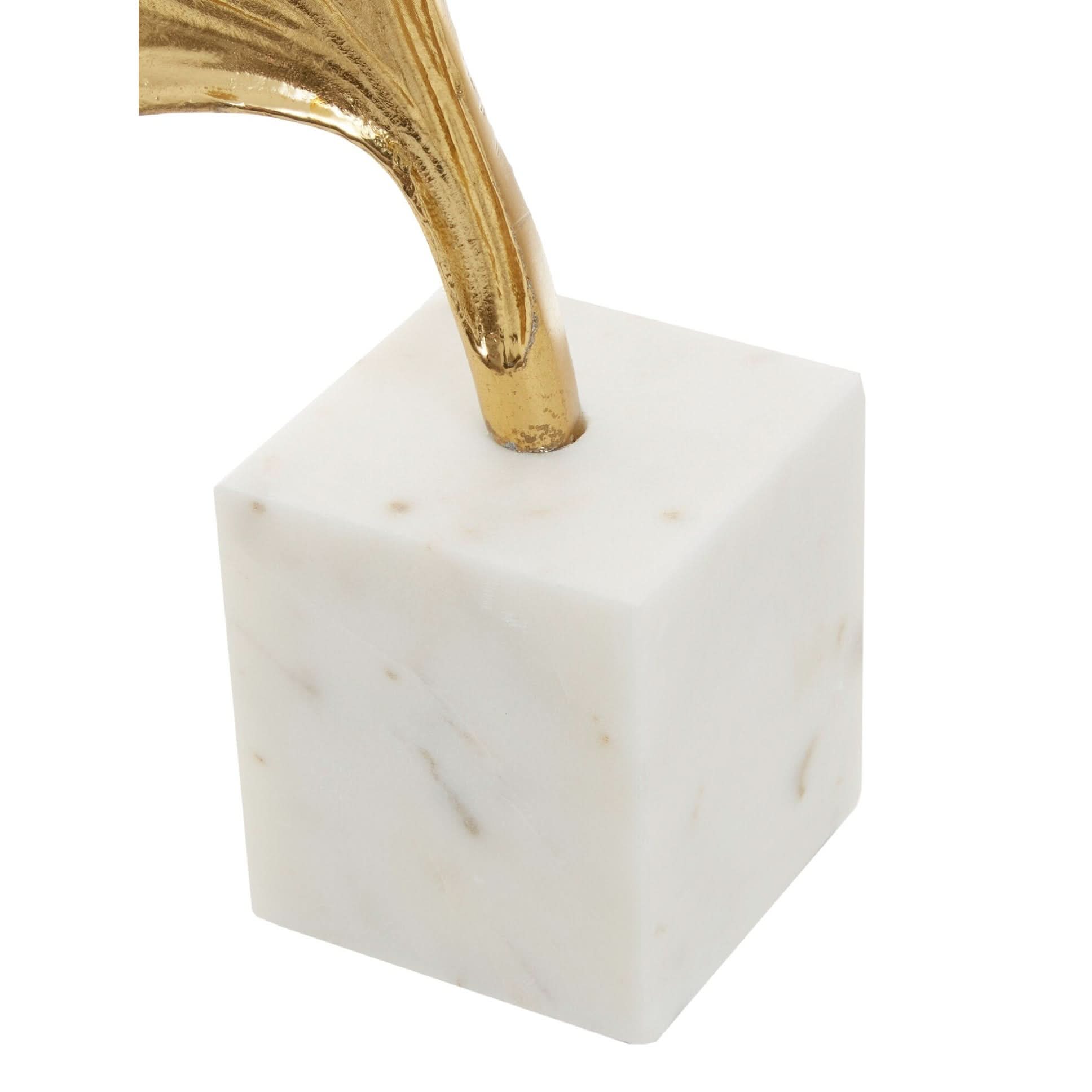 Mirano Gold Finish Ginkgo Sculpture   Nicholas John Interiors
