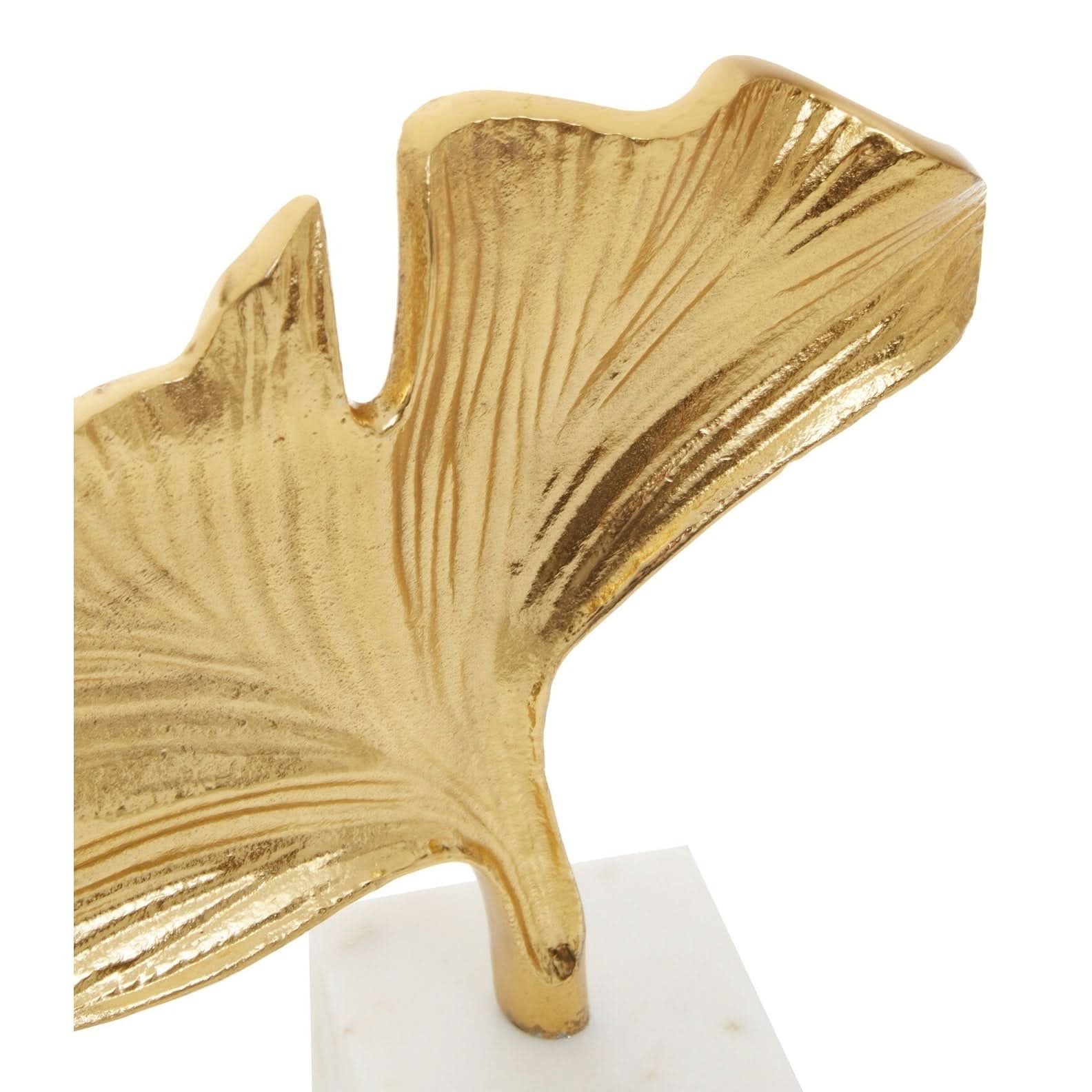 Mirano Gold Finish Ginkgo Sculpture   Nicholas John Interiors