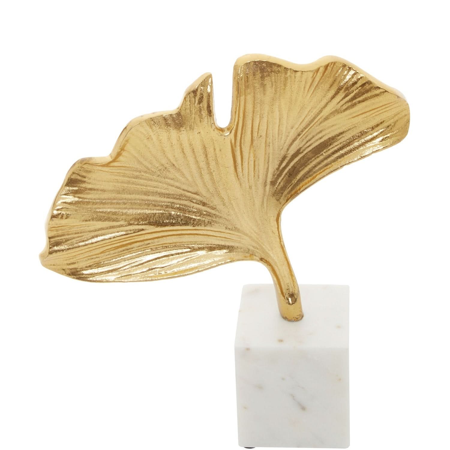 Mirano Gold Finish Ginkgo Sculpture   Nicholas John Interiors