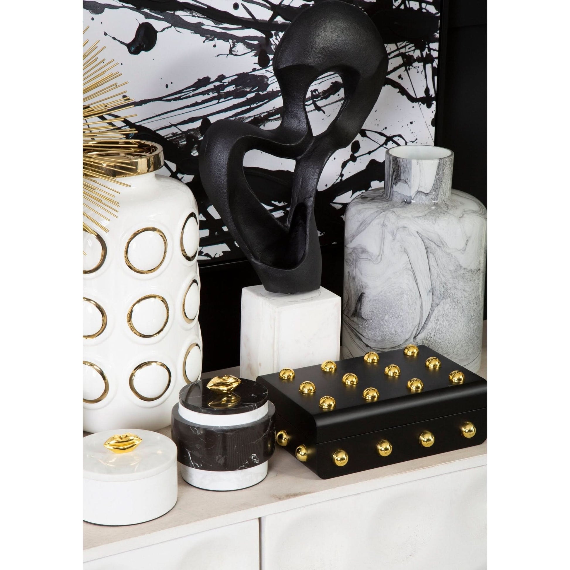 Mirano Black Finish Knot Sculpture   Nicholas John Interiors