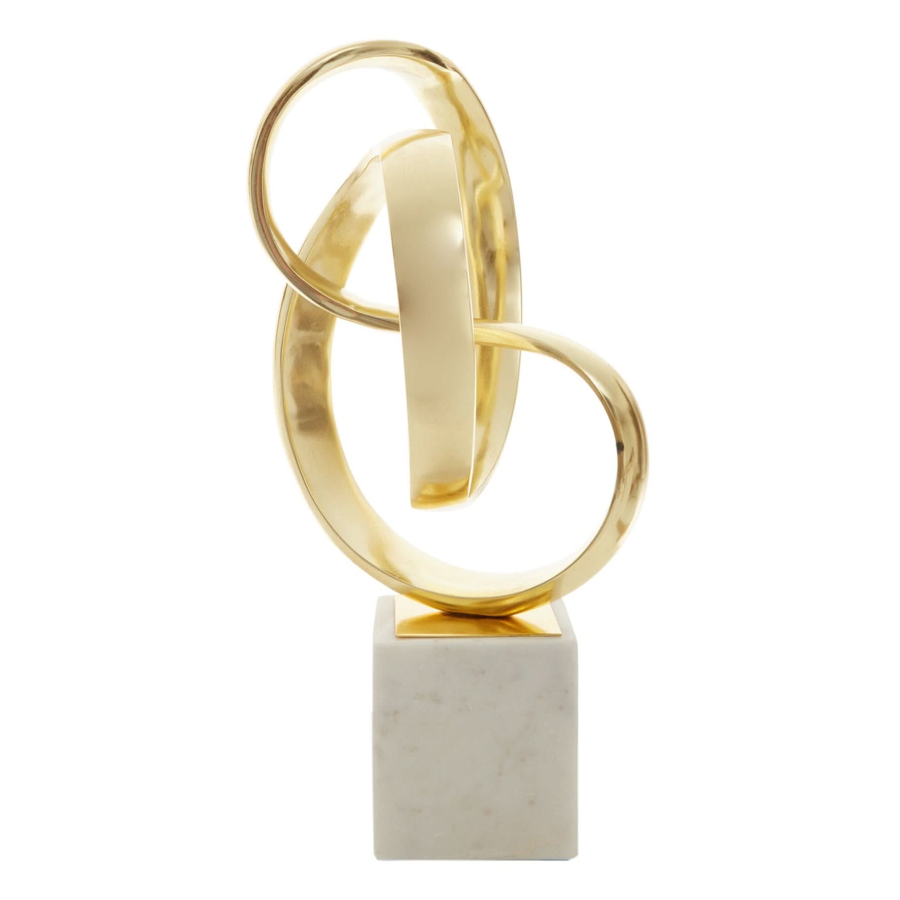 Mirano Gold Finish Knot Sculpture   Nicholas John Interiors