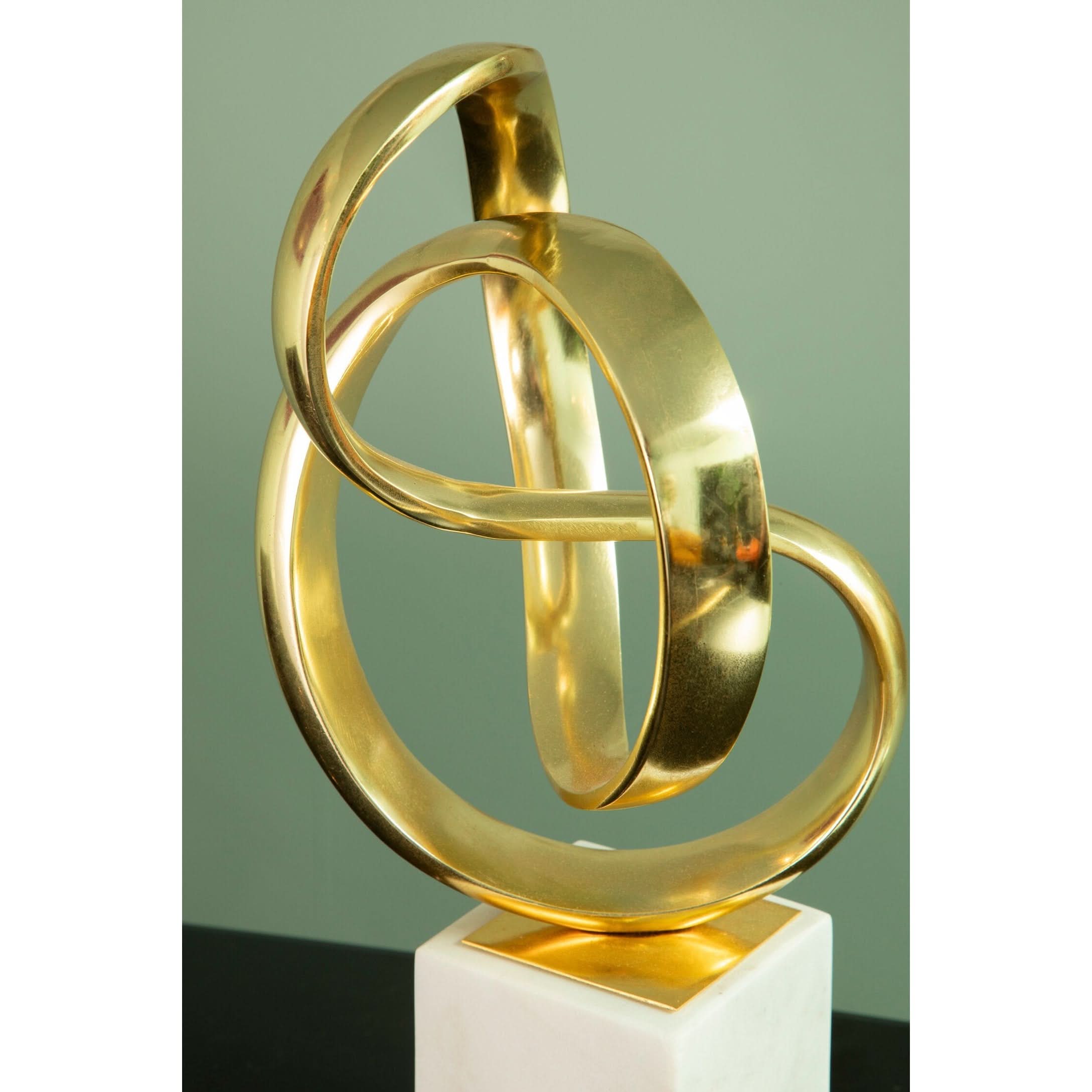 Mirano Gold Finish Knot Sculpture   Nicholas John Interiors