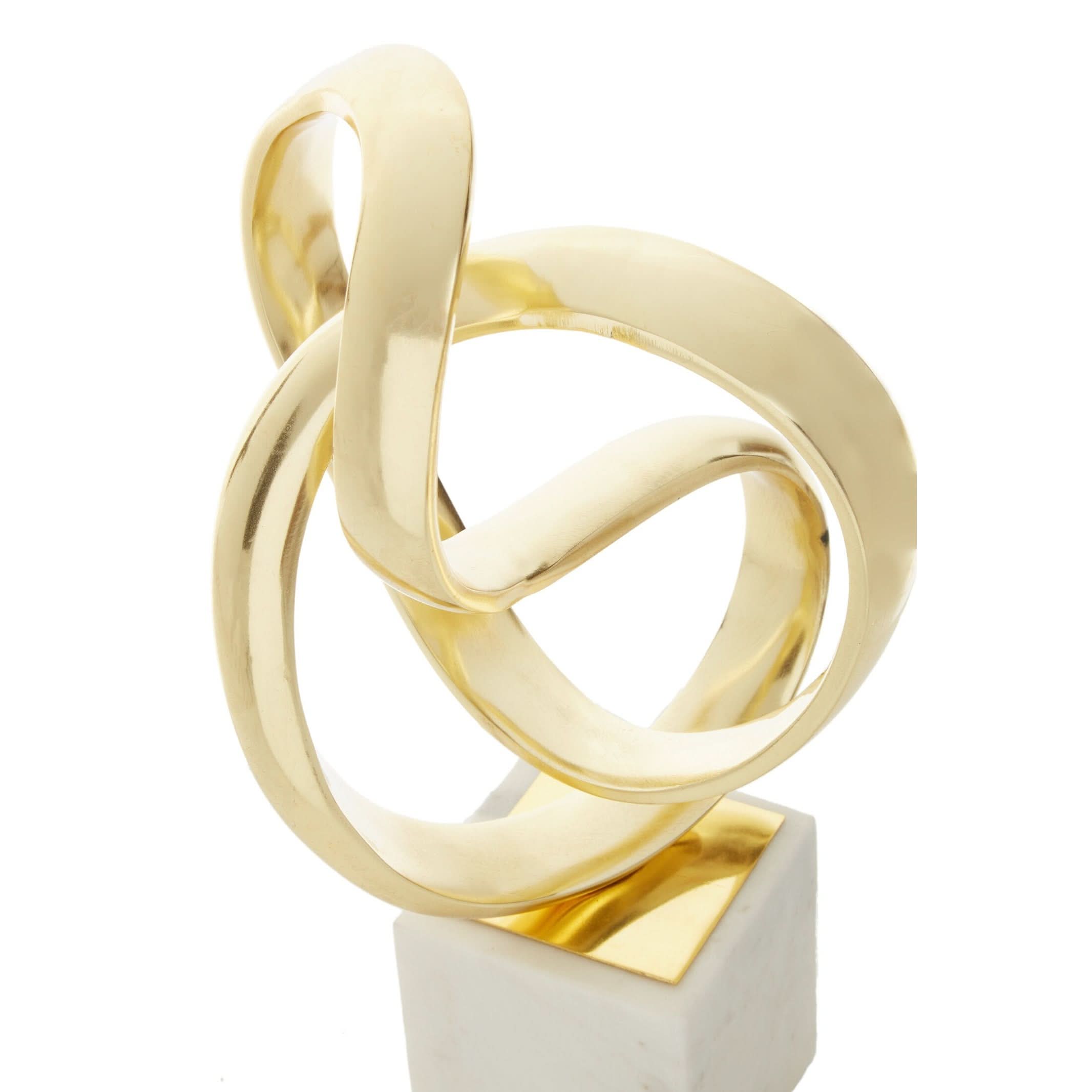 Mirano Gold Finish Knot Sculpture   Nicholas John Interiors
