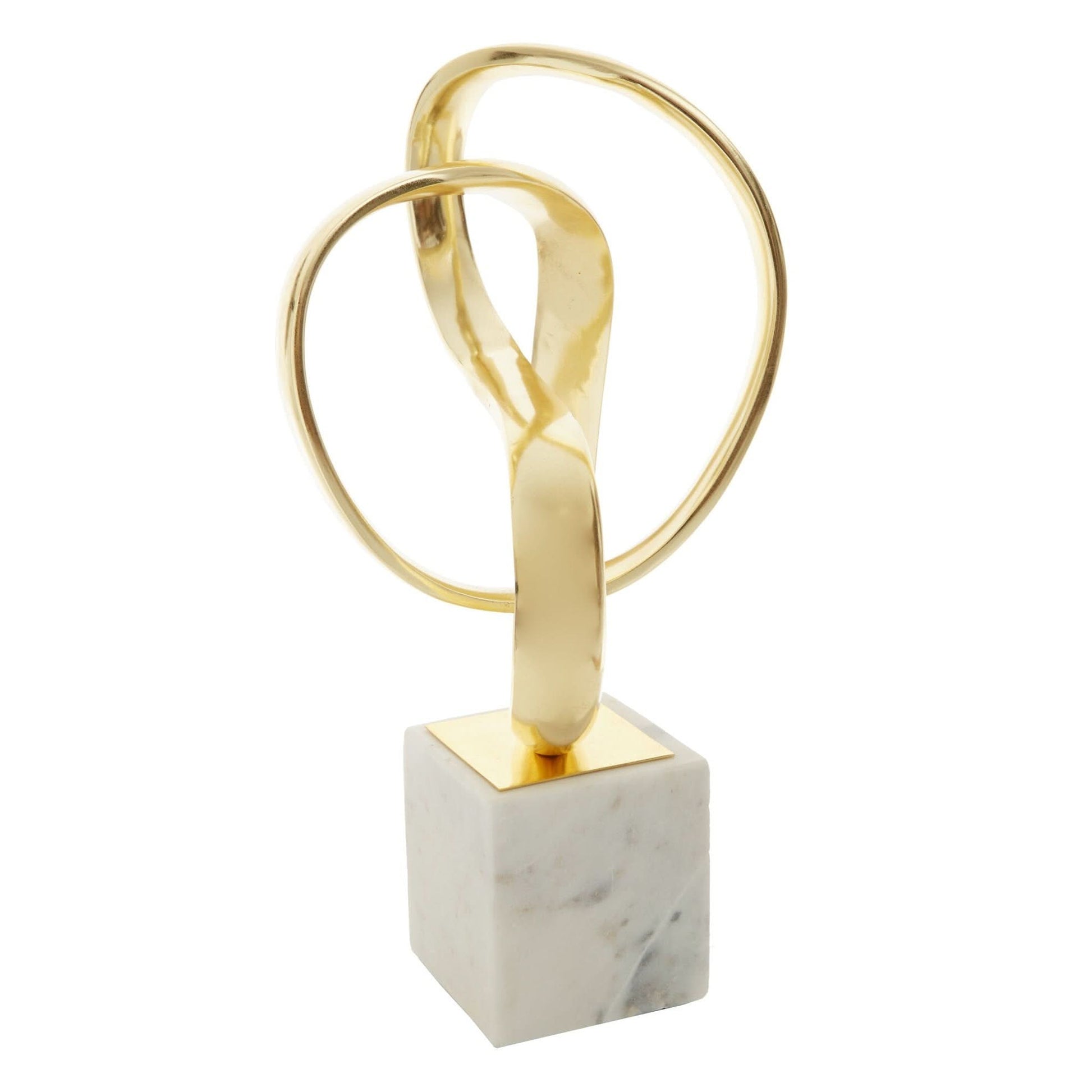 Mirano Gold Finish Knot Sculpture   Nicholas John Interiors