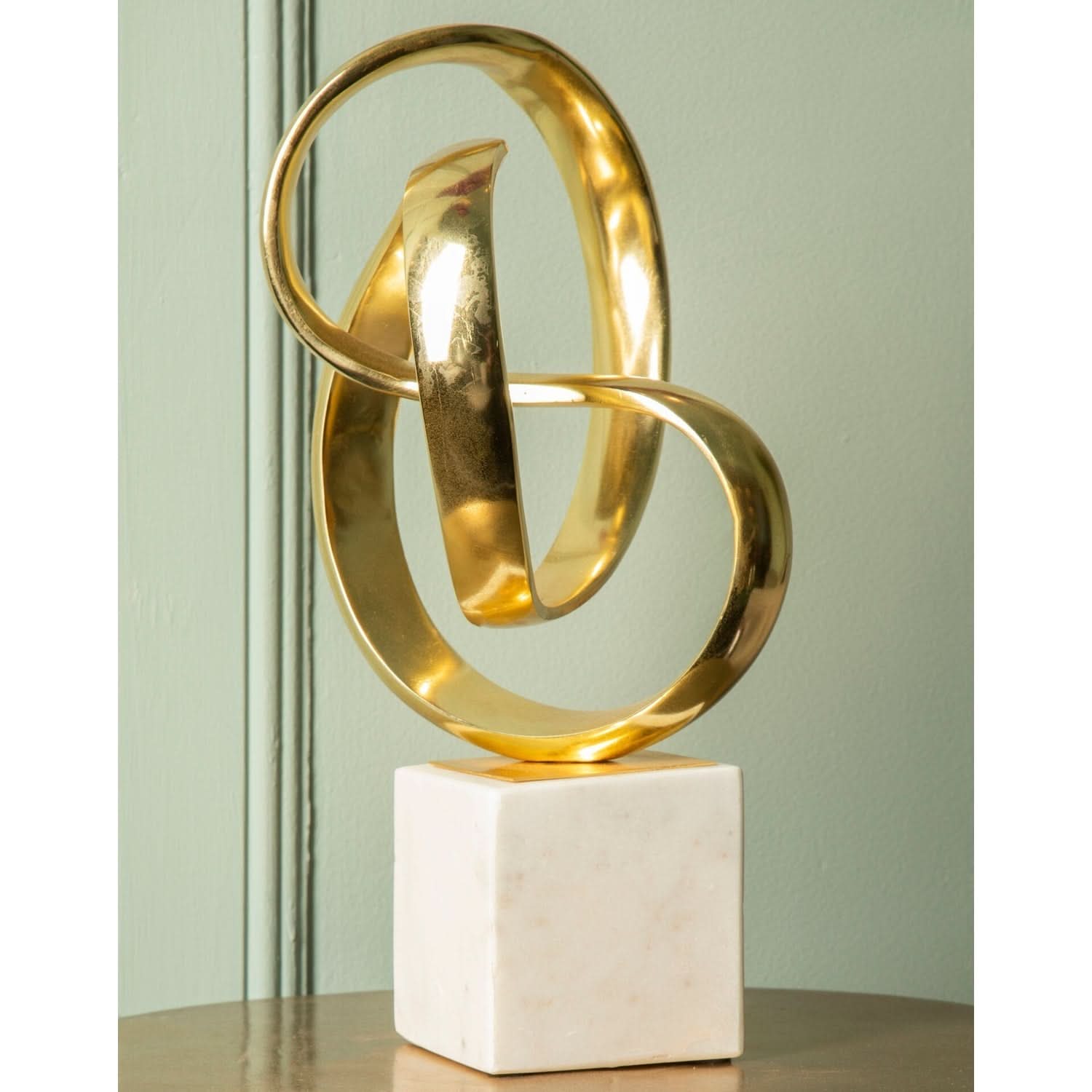 Mirano Gold Finish Knot Sculpture   Nicholas John Interiors