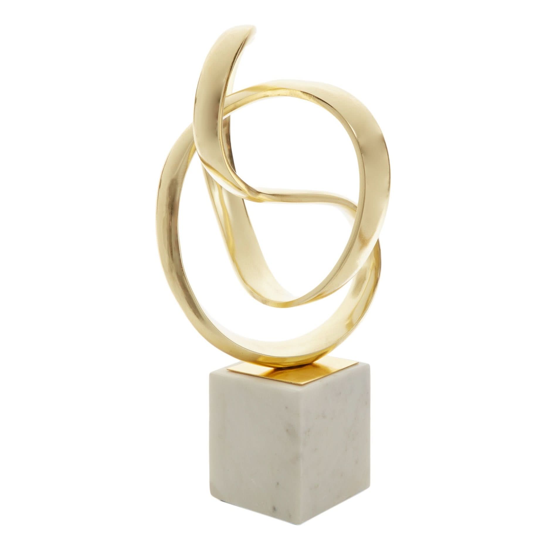 Mirano Gold Finish Knot Sculpture   Nicholas John Interiors