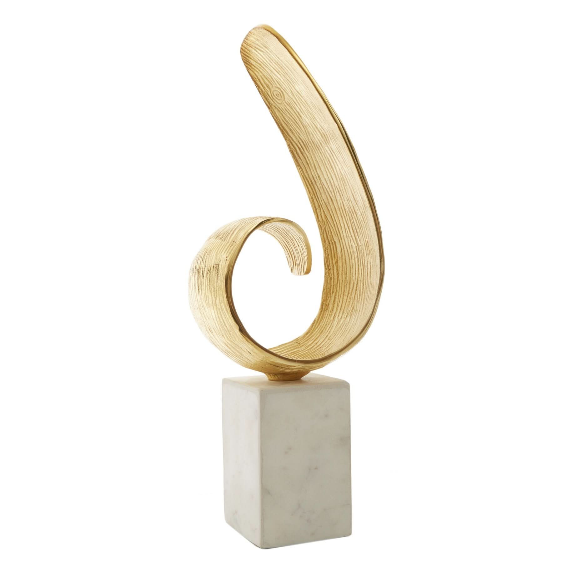 Mirano Gold Finish Curl Sculpture   Nicholas John Interiors