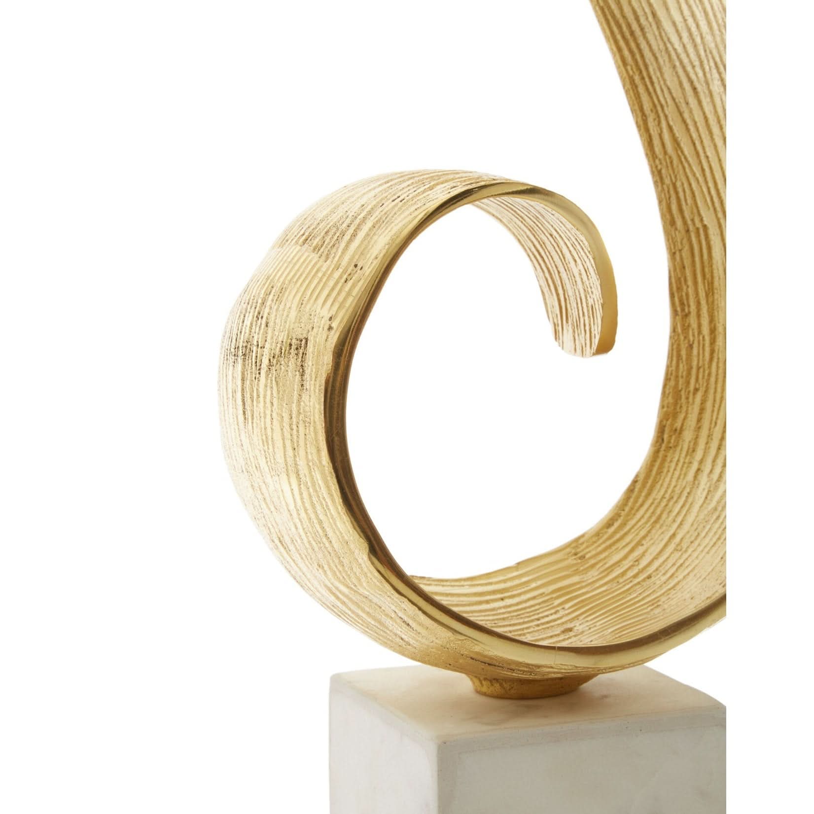 Mirano Gold Finish Curl Sculpture   Nicholas John Interiors