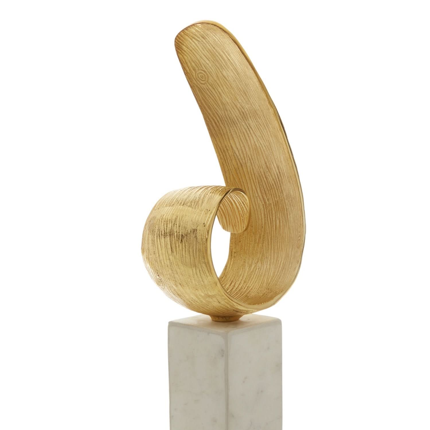 Mirano Gold Finish Curl Sculpture   Nicholas John Interiors