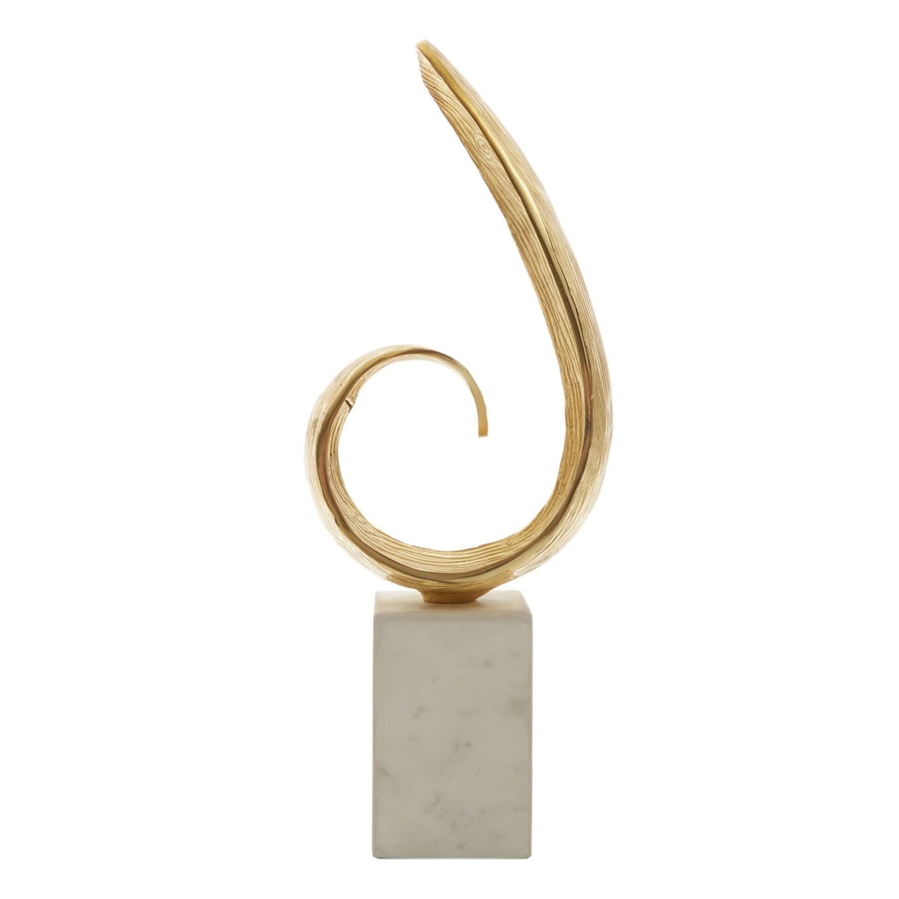 Mirano Gold Finish Curl Sculpture   Nicholas John Interiors