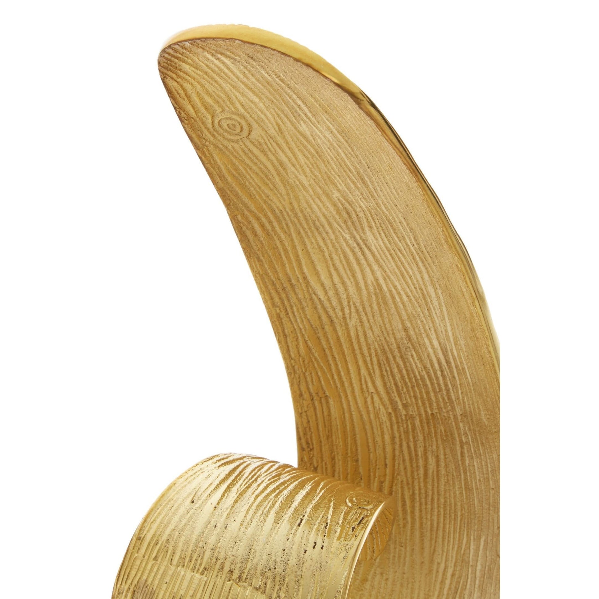 Mirano Gold Finish Curl Sculpture   Nicholas John Interiors