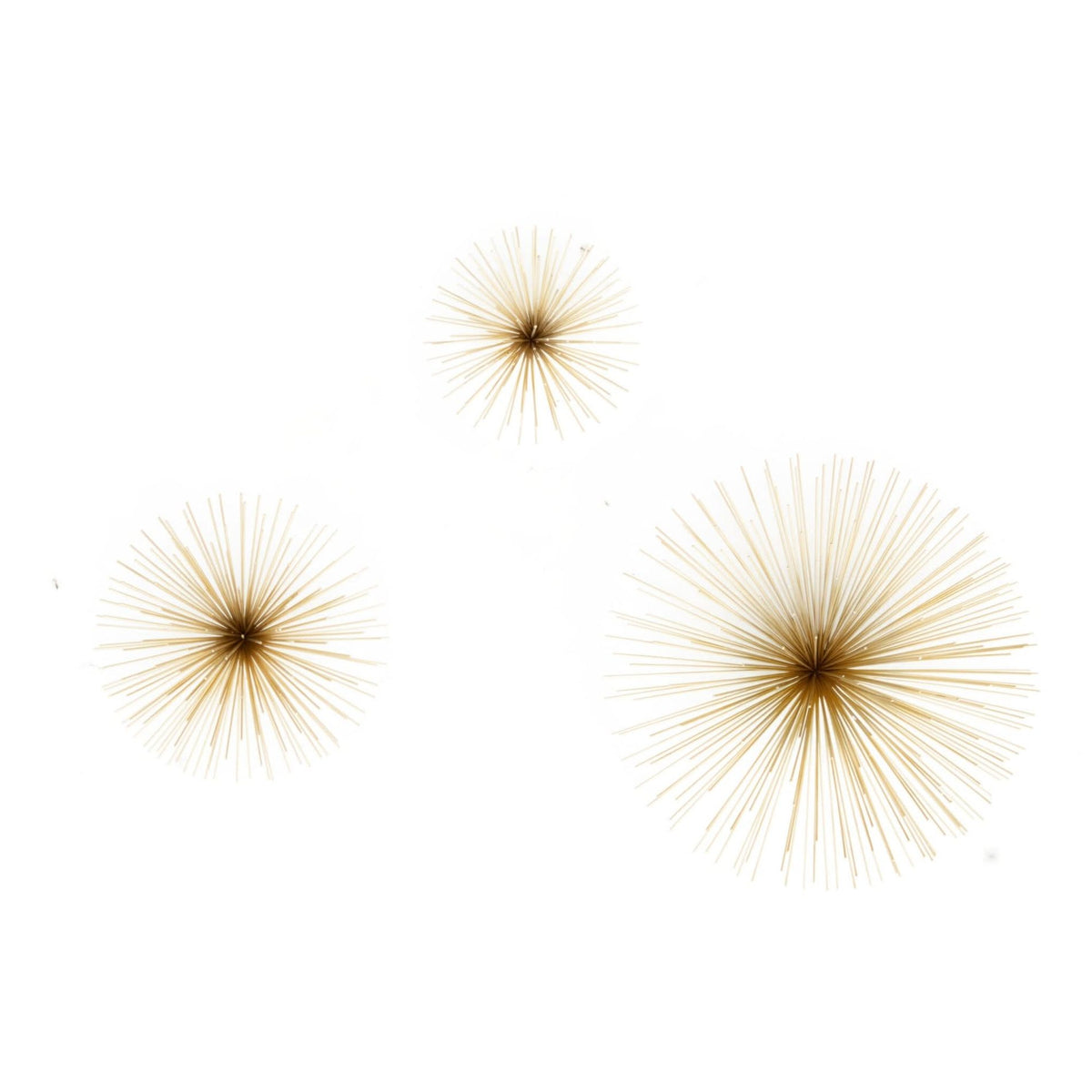 Mirano Set Of 3 Gold Finish Starburst Wall Decor   Nicholas John Interiors