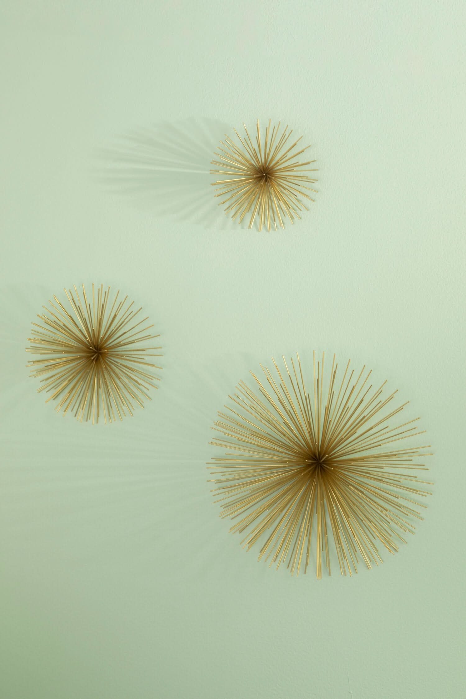 Mirano Set Of 3 Gold Finish Starburst Wall Decor   Nicholas John Interiors