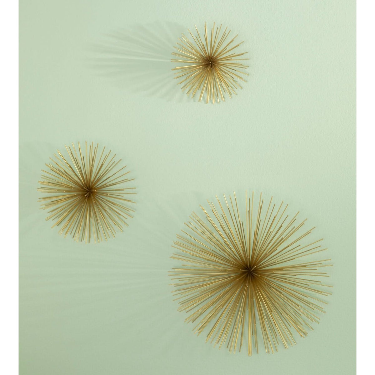 Mirano Set Of 3 Gold Finish Starburst Wall Decor   Nicholas John Interiors