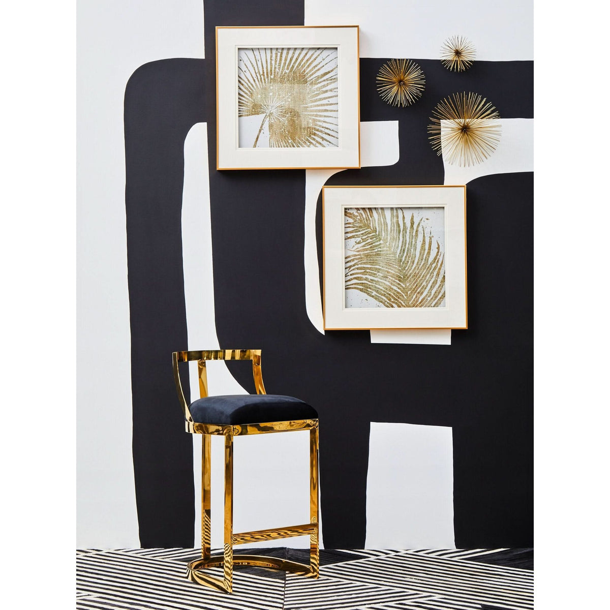 Mirano Set Of 3 Gold Finish Starburst Wall Decor   Nicholas John Interiors