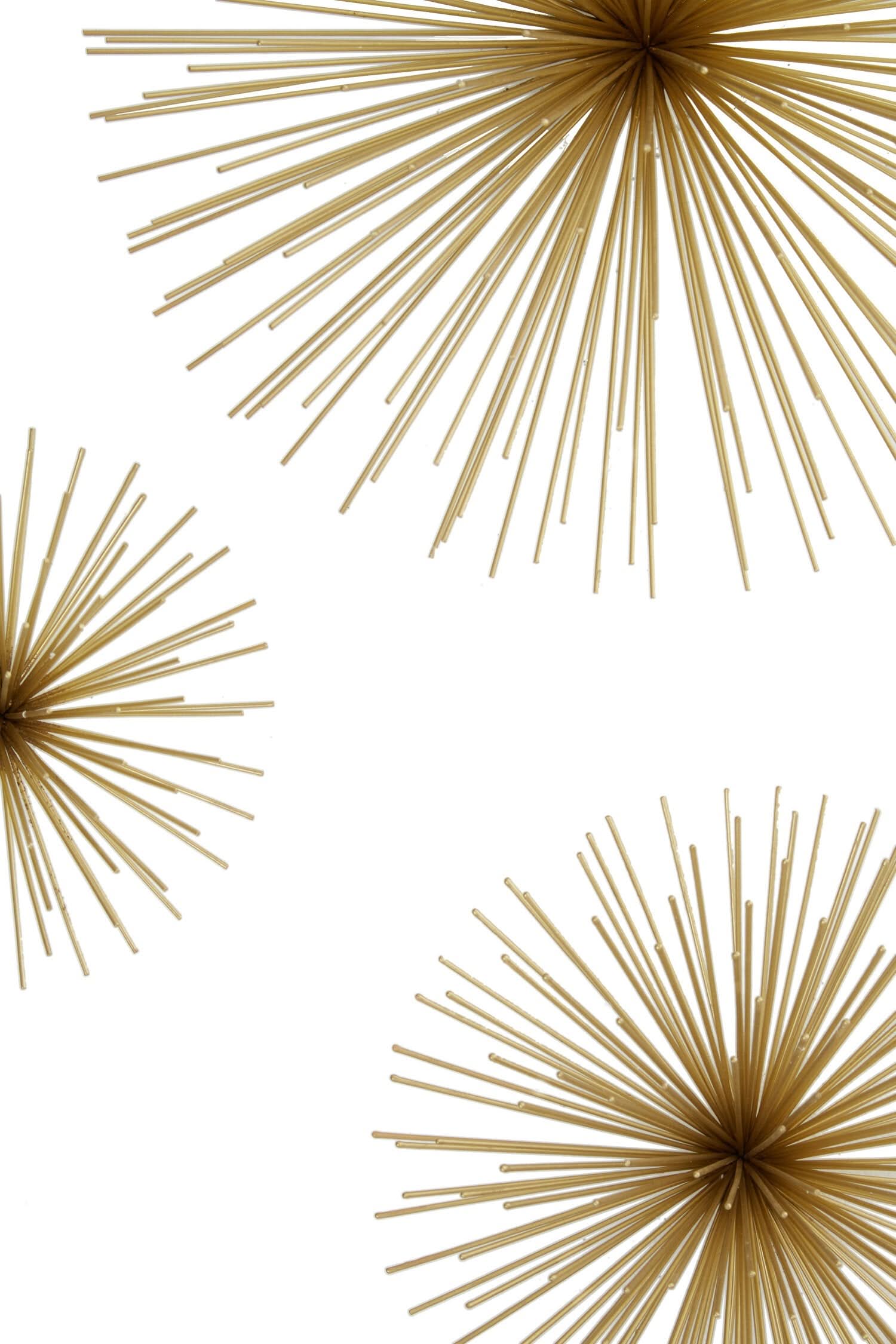 Mirano Set Of 3 Gold Finish Starburst Wall Decor   Nicholas John Interiors