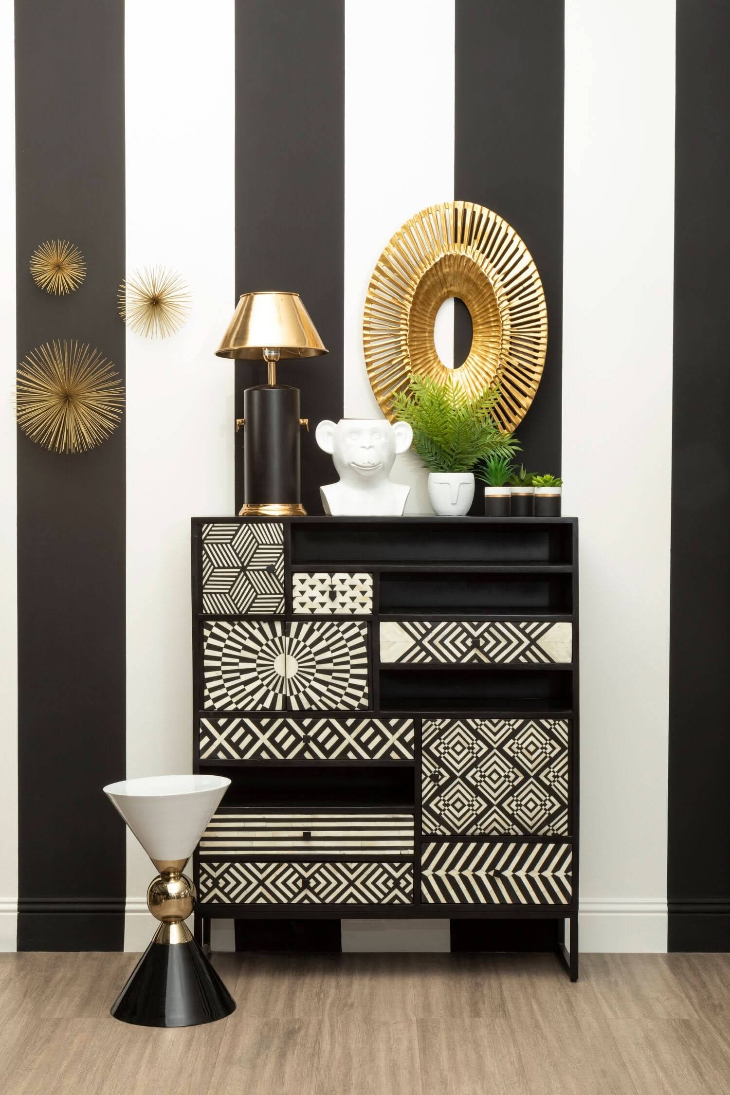 Mirano Set Of 3 Gold Finish Starburst Wall Decor   Nicholas John Interiors