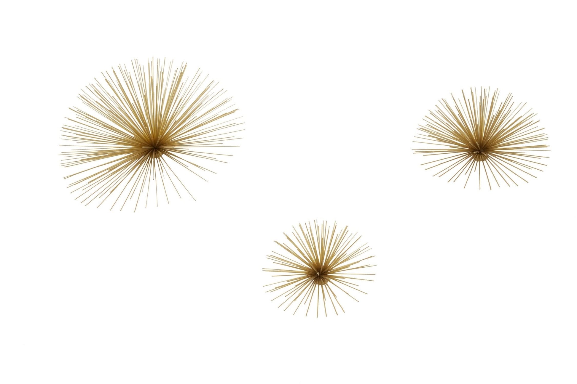 Mirano Set Of 3 Gold Finish Starburst Wall Decor   Nicholas John Interiors