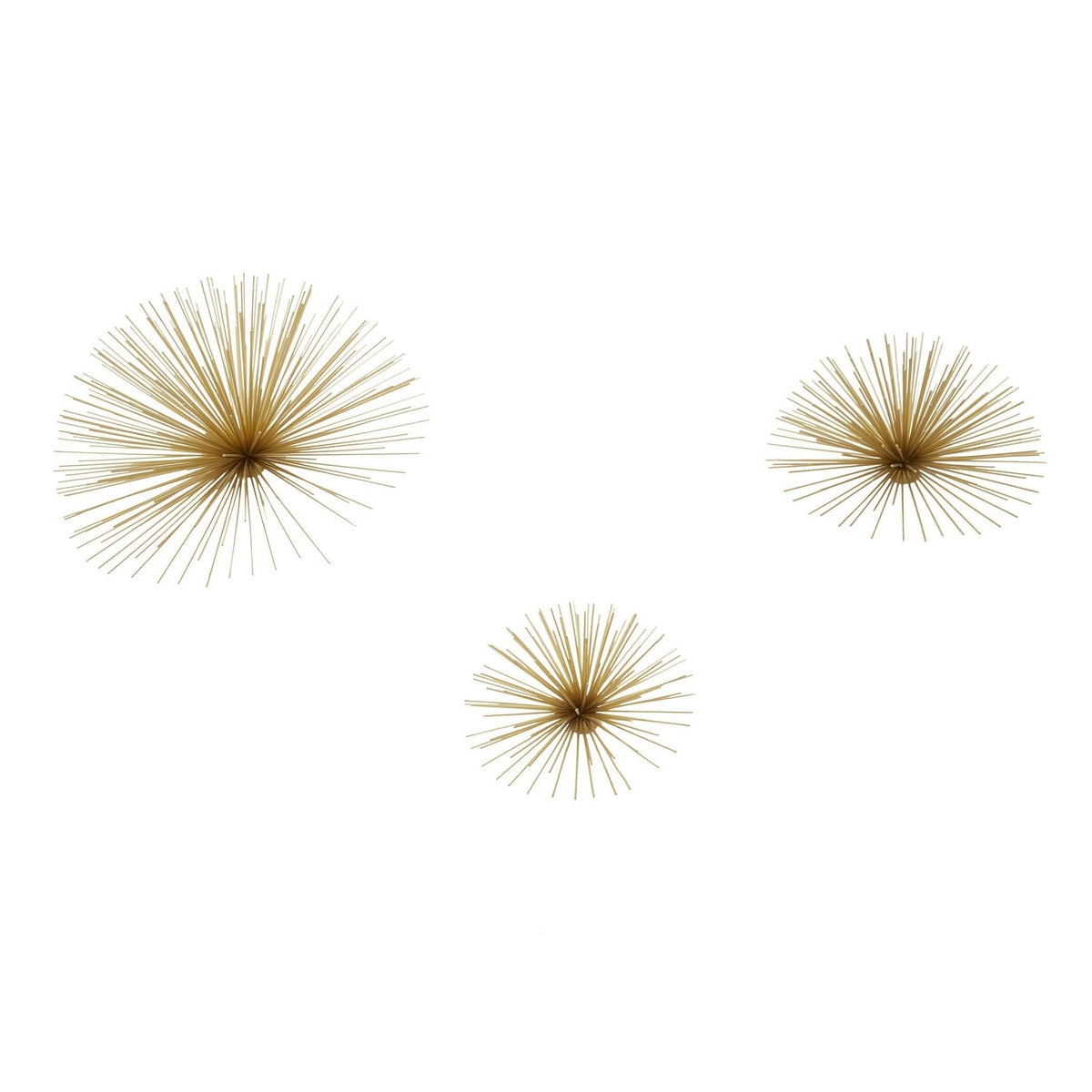 Mirano Set Of 3 Gold Finish Starburst Wall Decor   Nicholas John Interiors