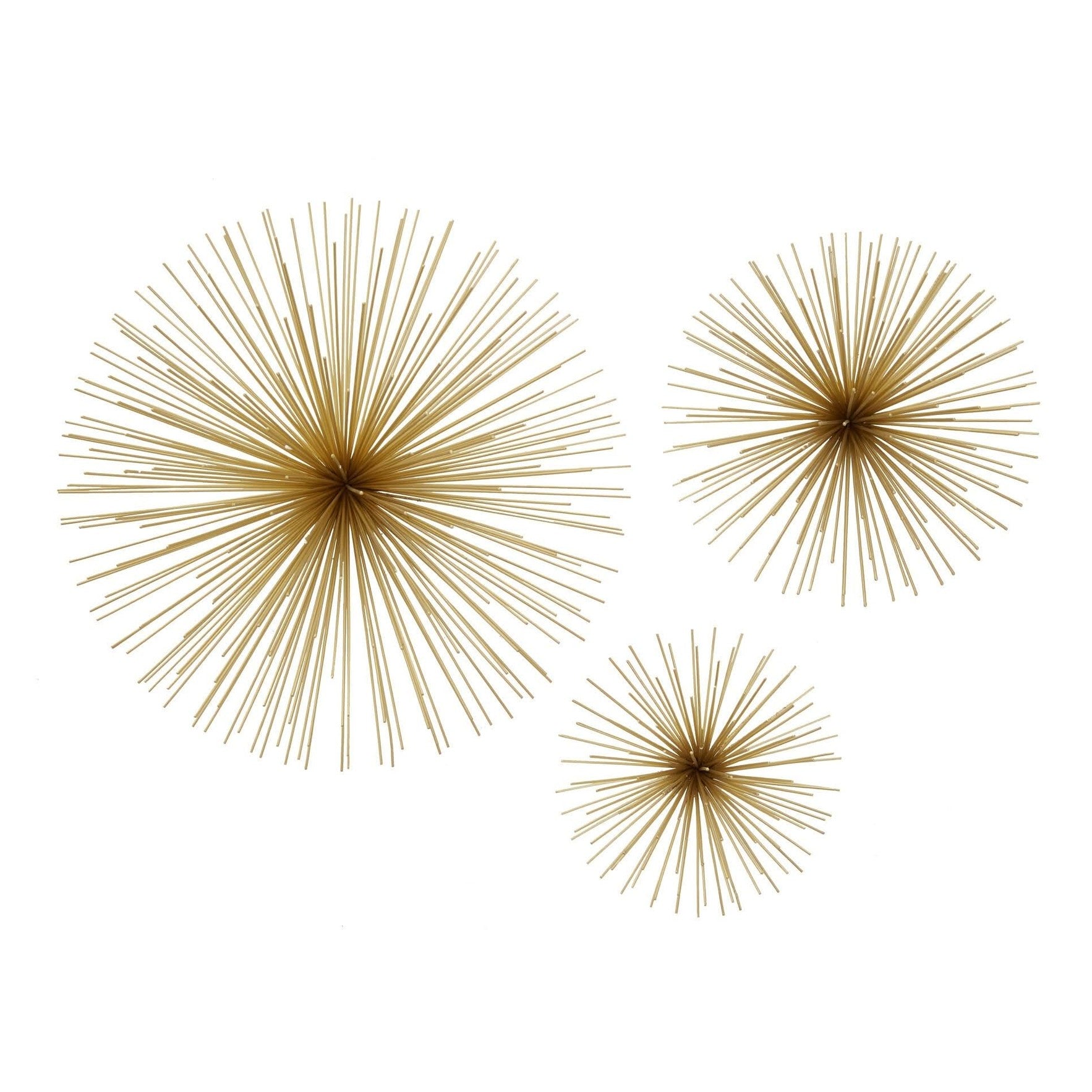 Mirano Set Of 3 Gold Finish Starburst Wall Decor   Nicholas John Interiors