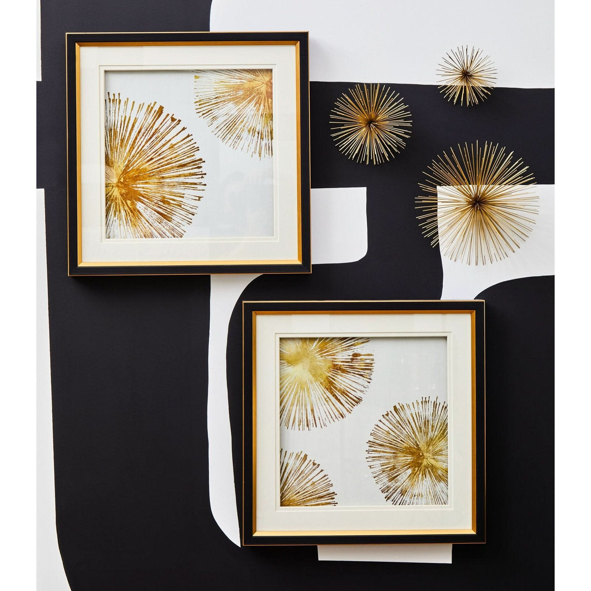 Mirano Set Of 3 Gold Finish Starburst Wall Decor   Nicholas John Interiors