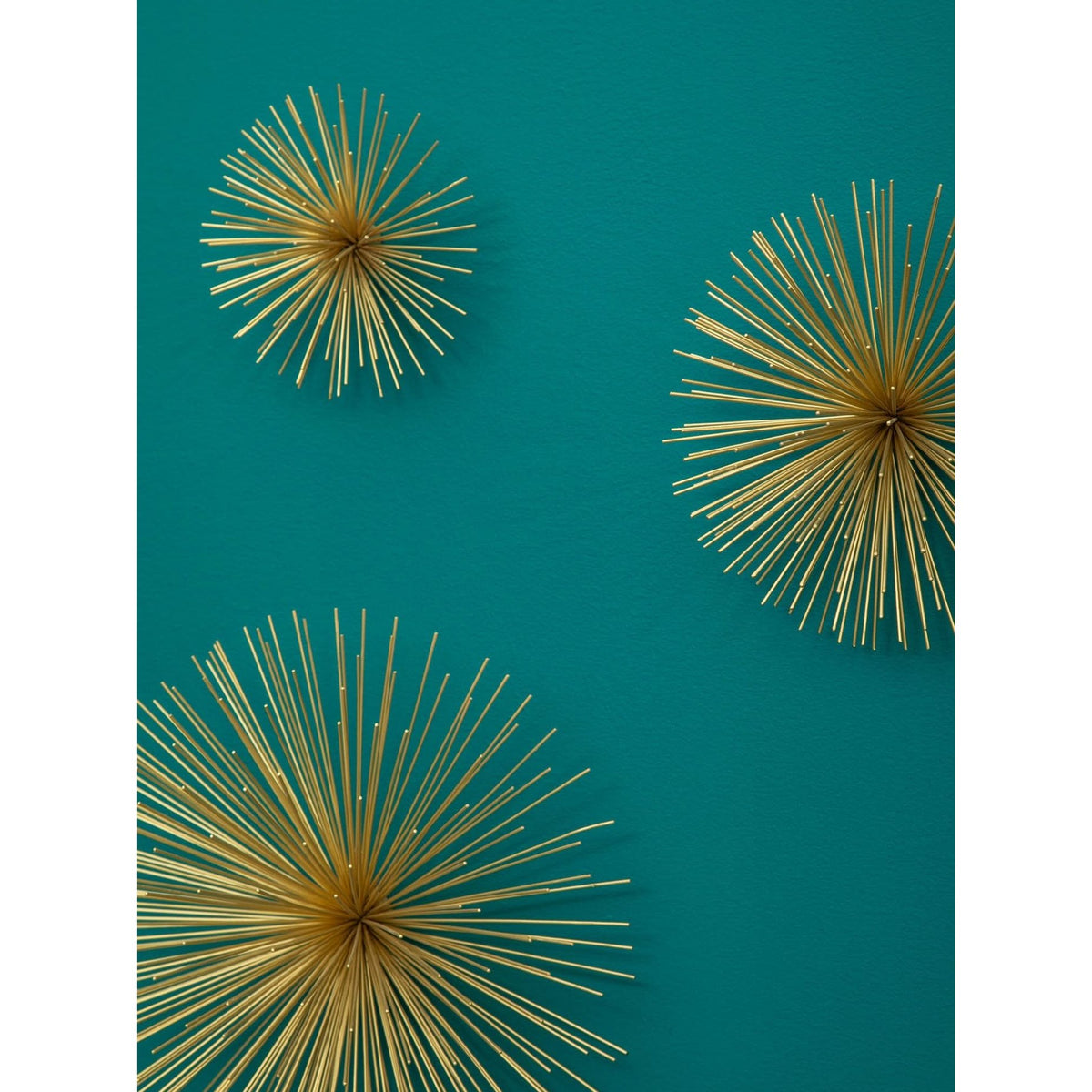 Mirano Set Of 3 Gold Finish Starburst Wall Decor   Nicholas John Interiors