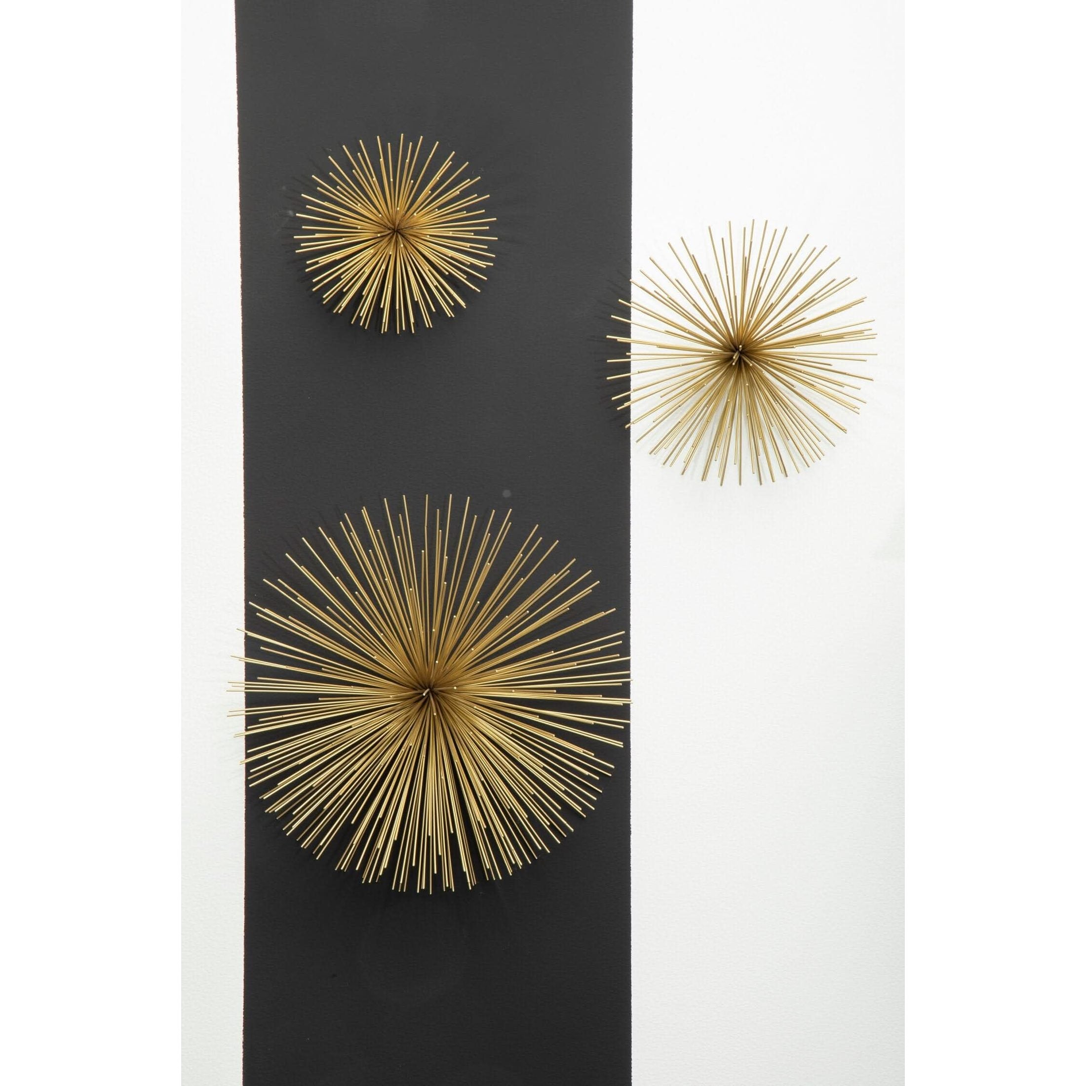 Mirano Set Of 3 Gold Finish Starburst Wall Decor   Nicholas John Interiors