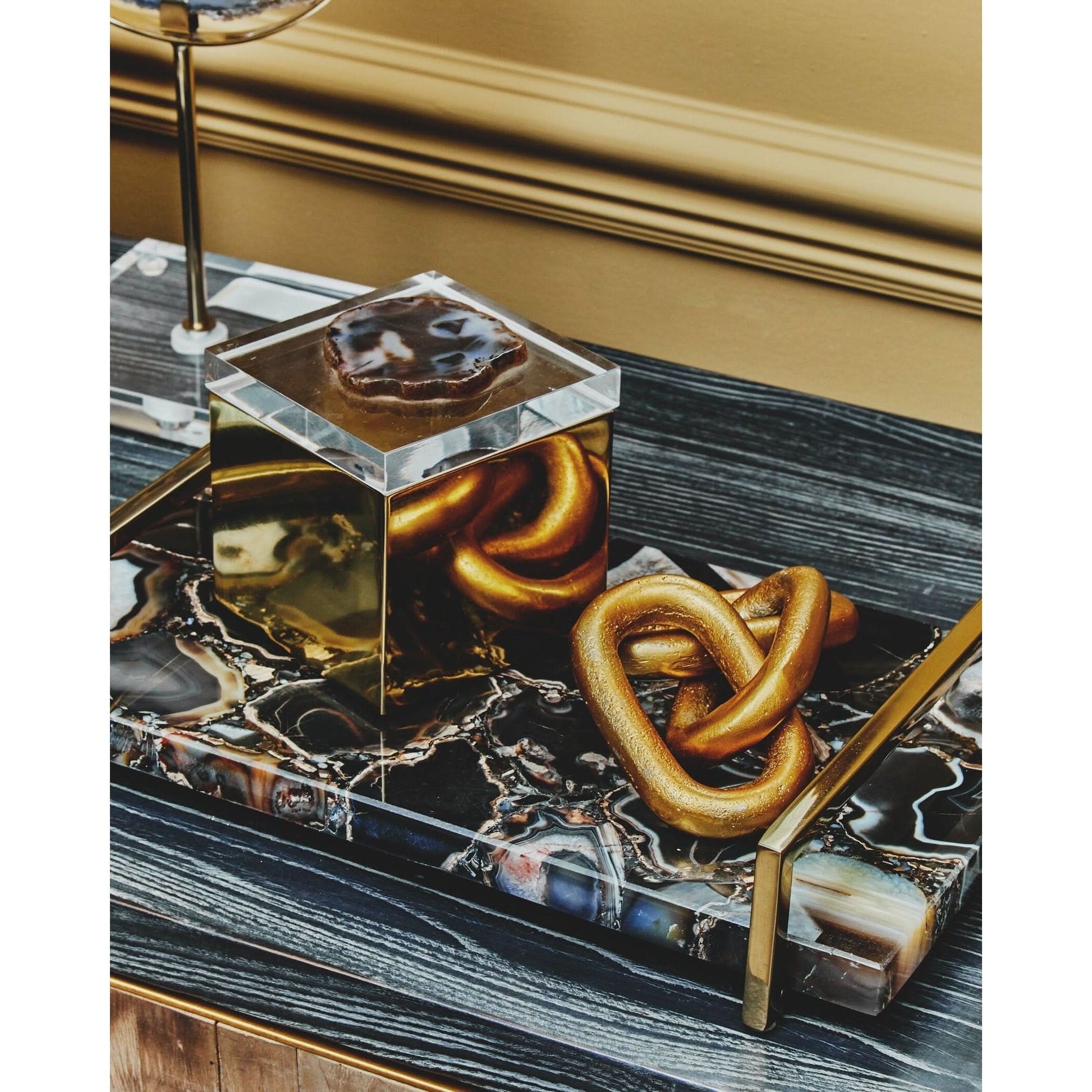 Prato Small Gold Aluminium Chain Sculpture   Nicholas John Interiors