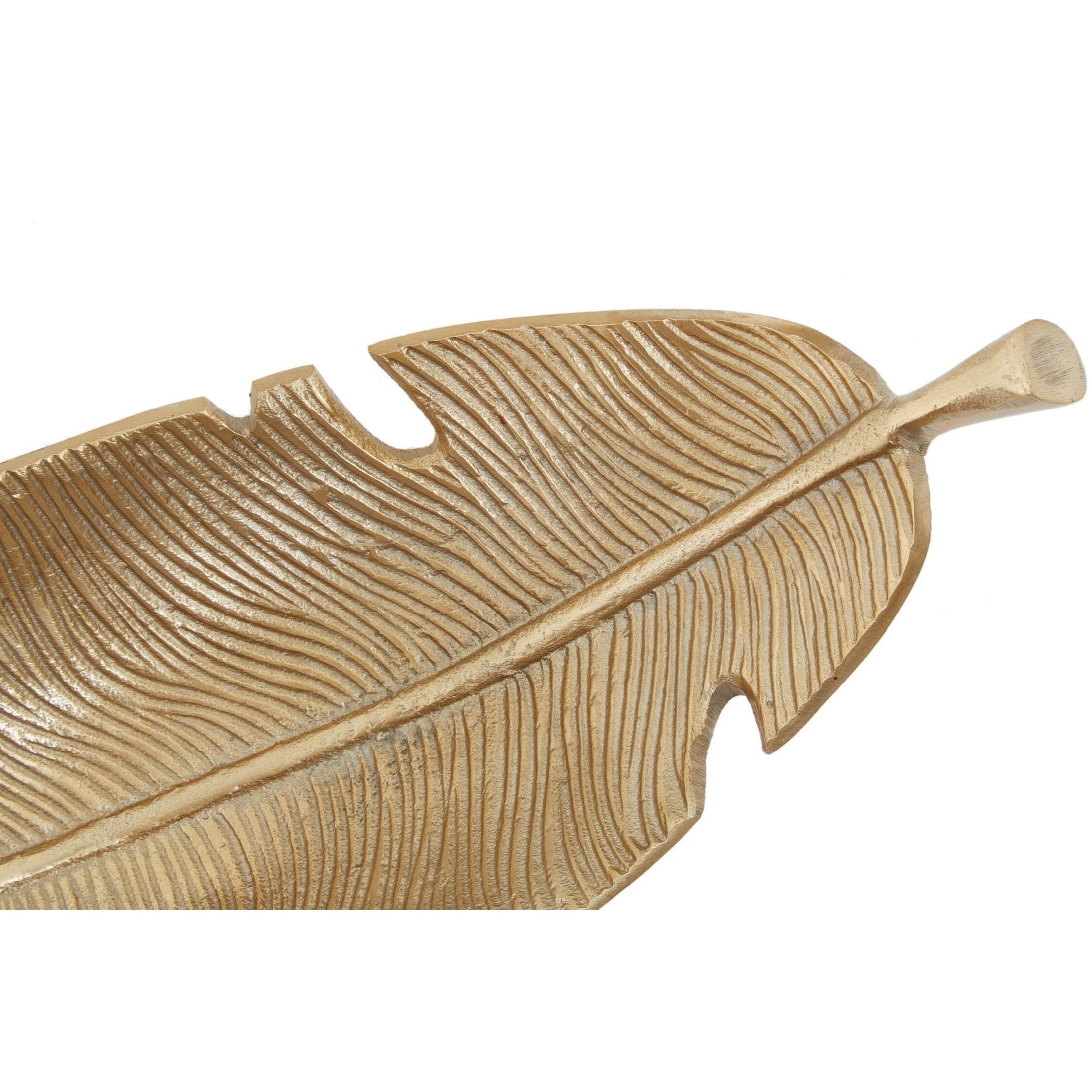 Prato Gold Finish Curved Leaf Dish   Nicholas John Interiors