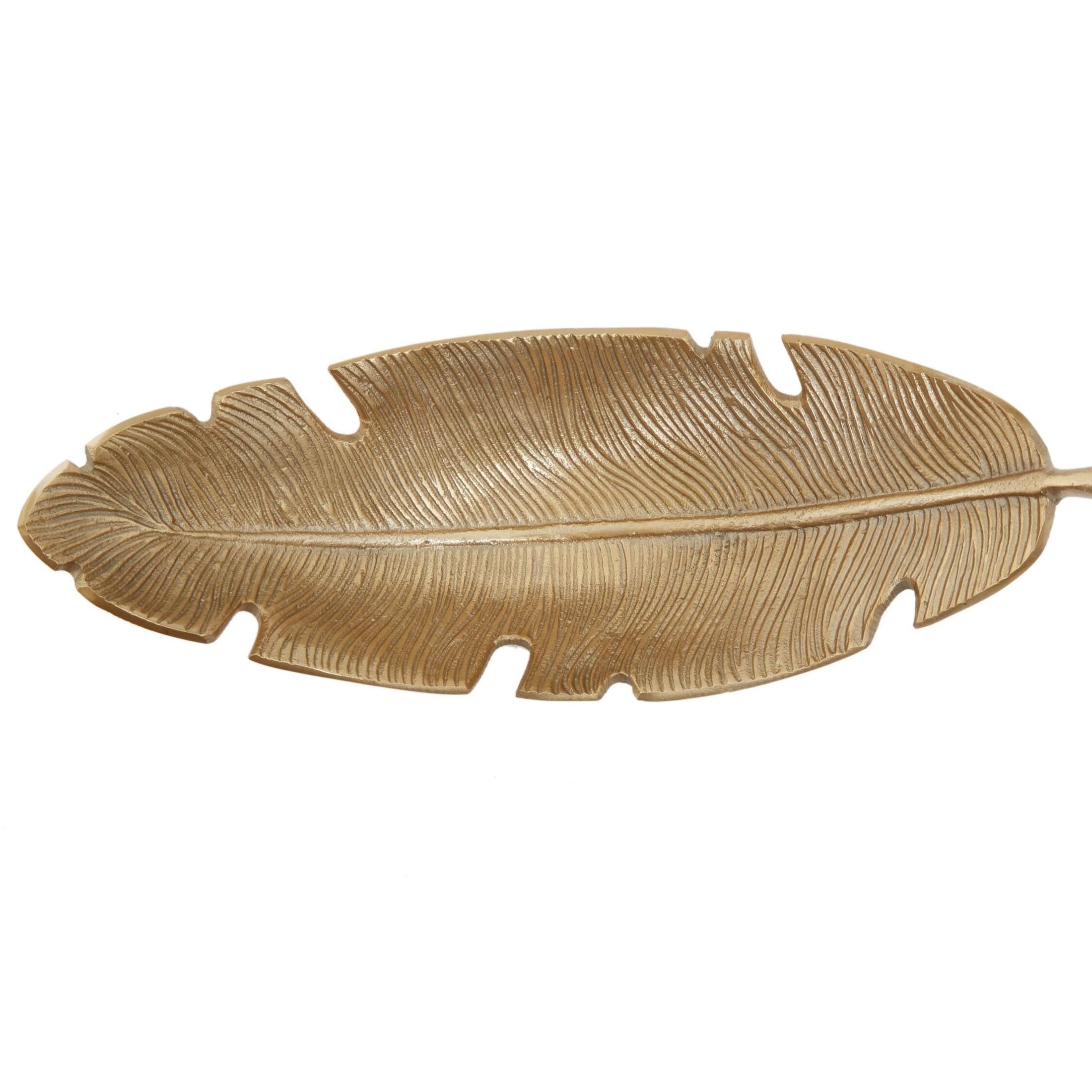 Prato Gold Finish Curved Leaf Dish   Nicholas John Interiors