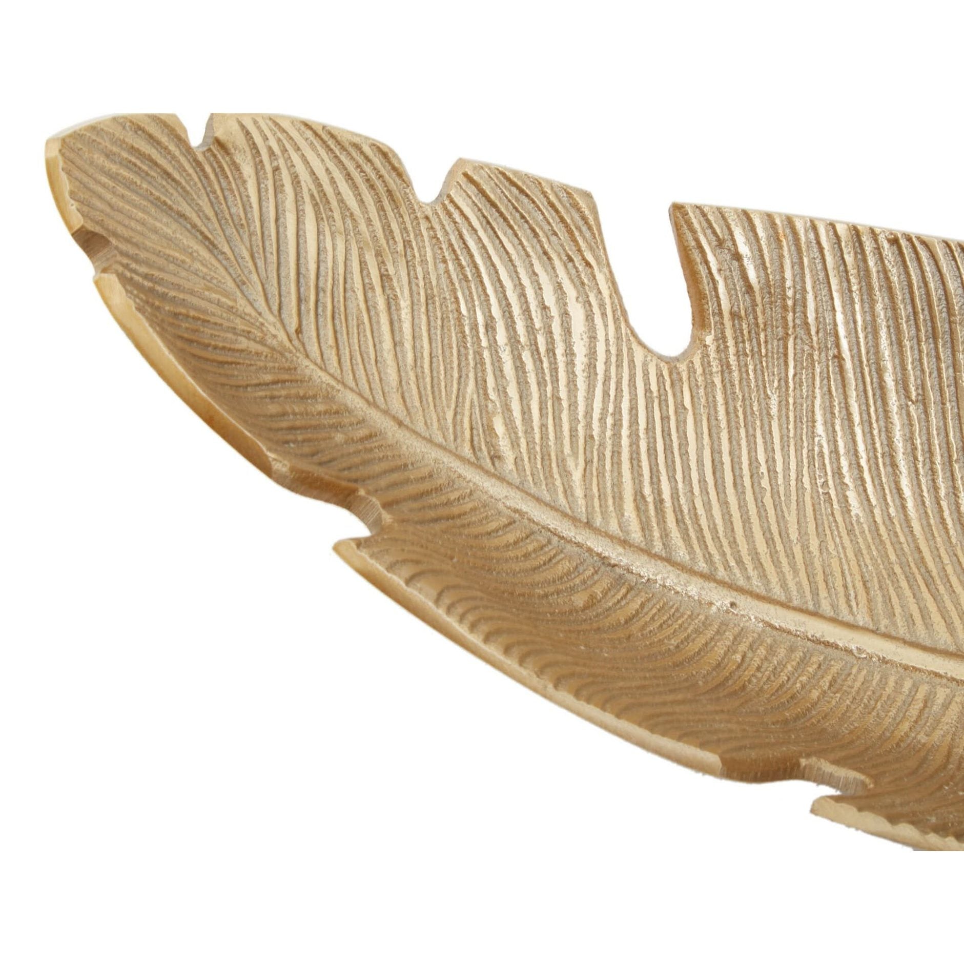 Prato Gold Finish Curved Leaf Dish   Nicholas John Interiors