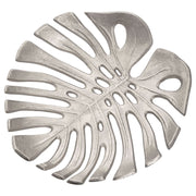 Prato Monstera Large Silver Finish Leaf Dish   Nicholas John Interiors