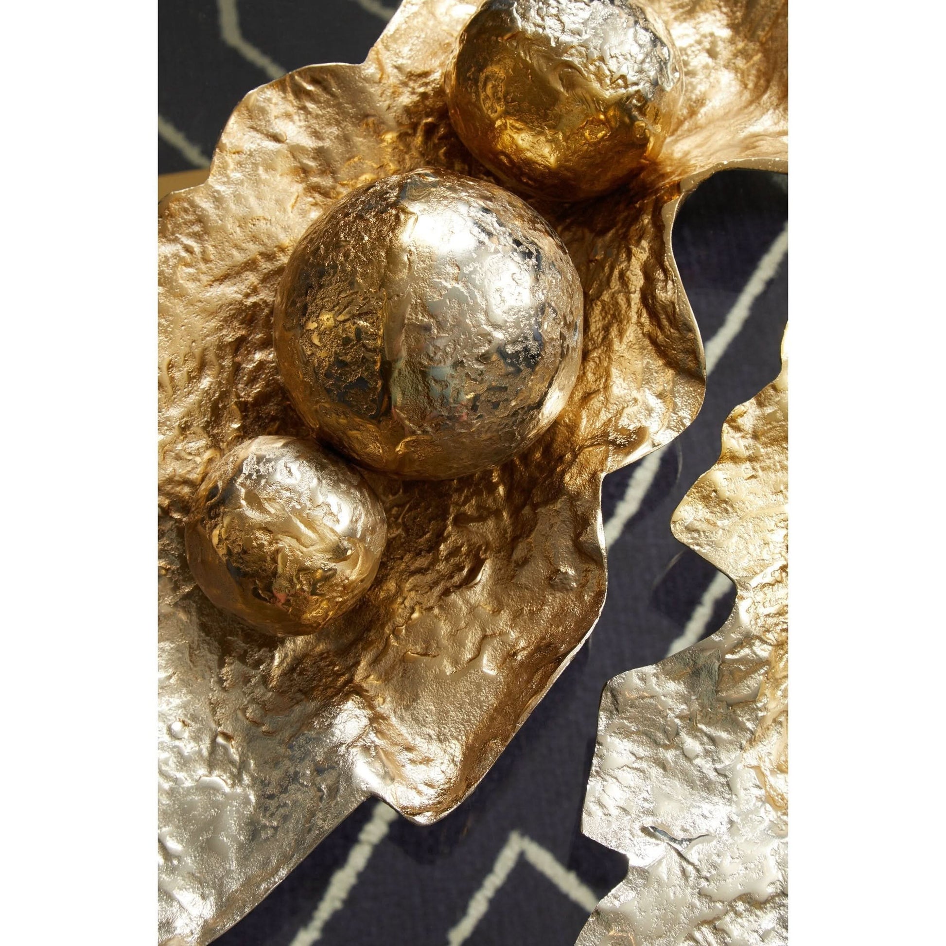 Dion Set of Three Ombre Silver and Gold Finish Deco Balls   Nicholas John Interiors
