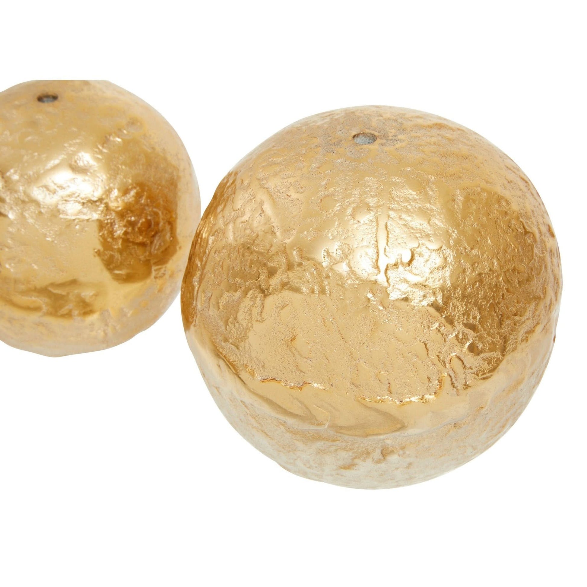 Dion Set of Three Ombre Silver and Gold Finish Deco Balls   Nicholas John Interiors